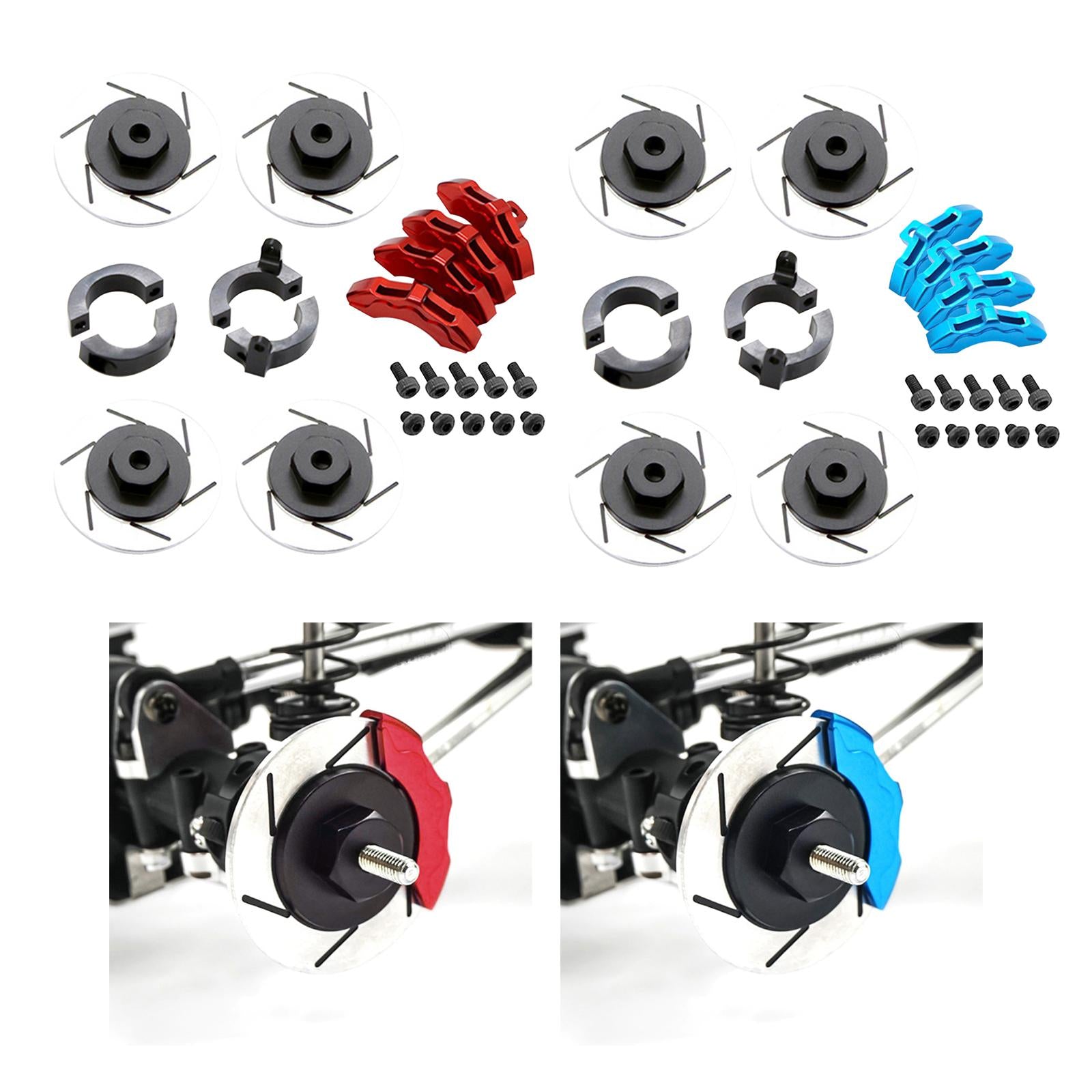 Brake Disc 1:10 Assembly DIY Replacement Metal for Tamiya cc02 RC Car Adults Red