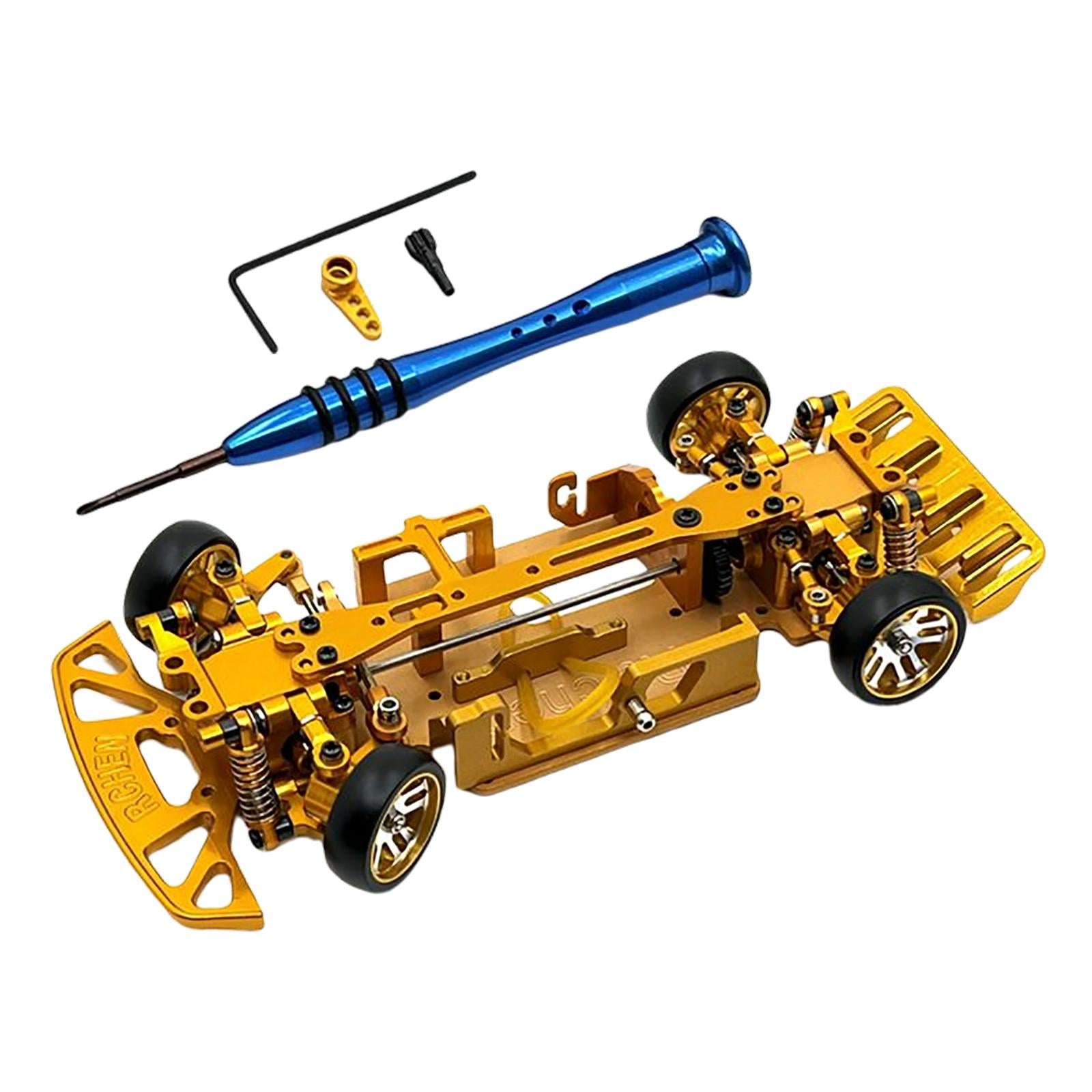 Car Frame 1/28 Scale Spare Parts Vehicles Model for Wltoys K989 RC Car Gold