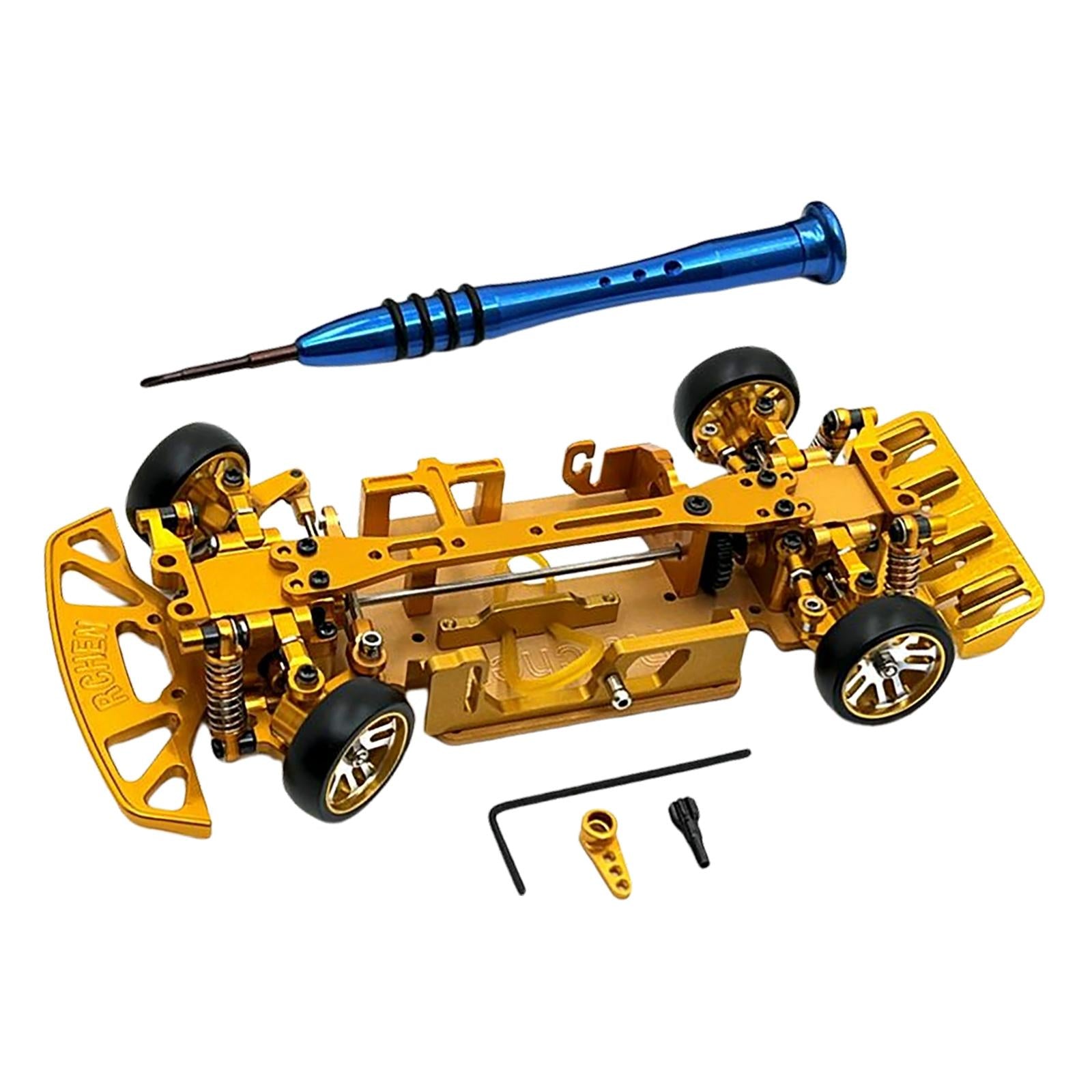 Car Frame 1/28 Scale Spare Parts Vehicles Model for Wltoys K989 RC Car Gold