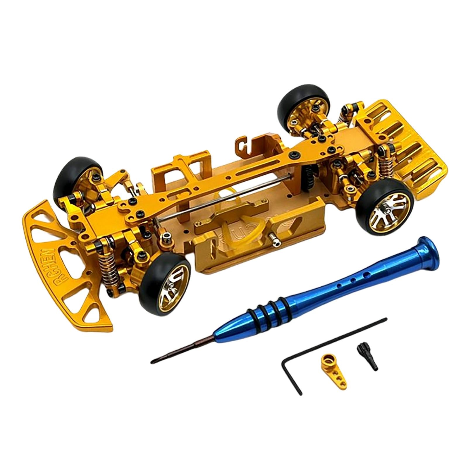 Car Frame 1/28 Scale Spare Parts Vehicles Model for Wltoys K989 RC Car Gold