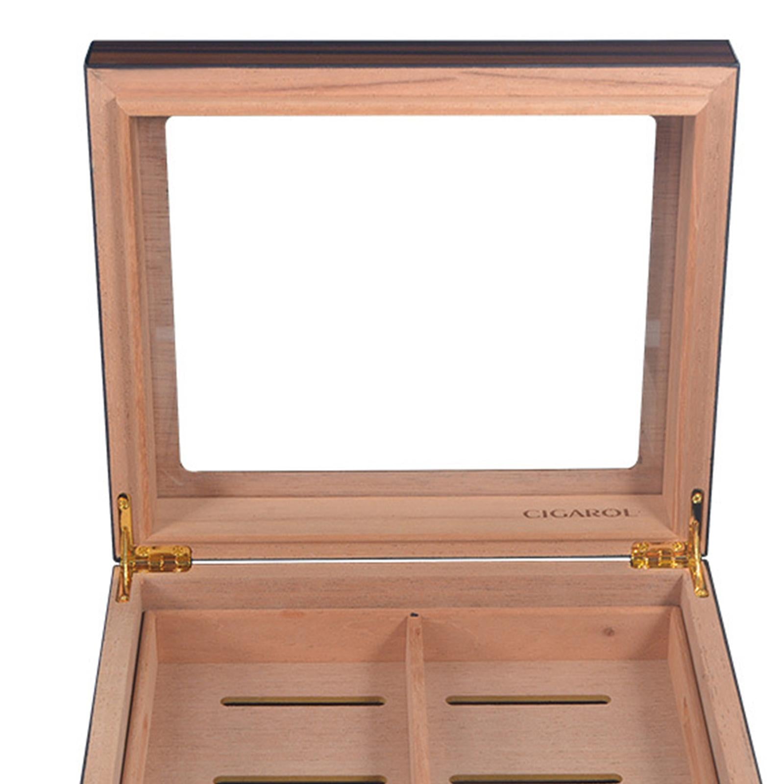 Cigar Box Humidor Humidifier Hygrometer Cedar Wood Case Travel Storage Box