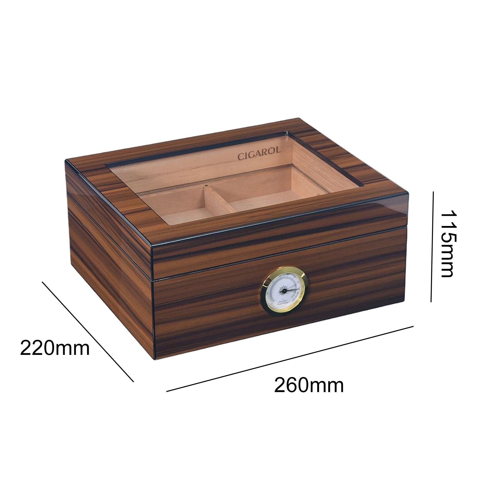 Cigar Box Humidor Humidifier Hygrometer Cedar Wood Case Travel Storage Box