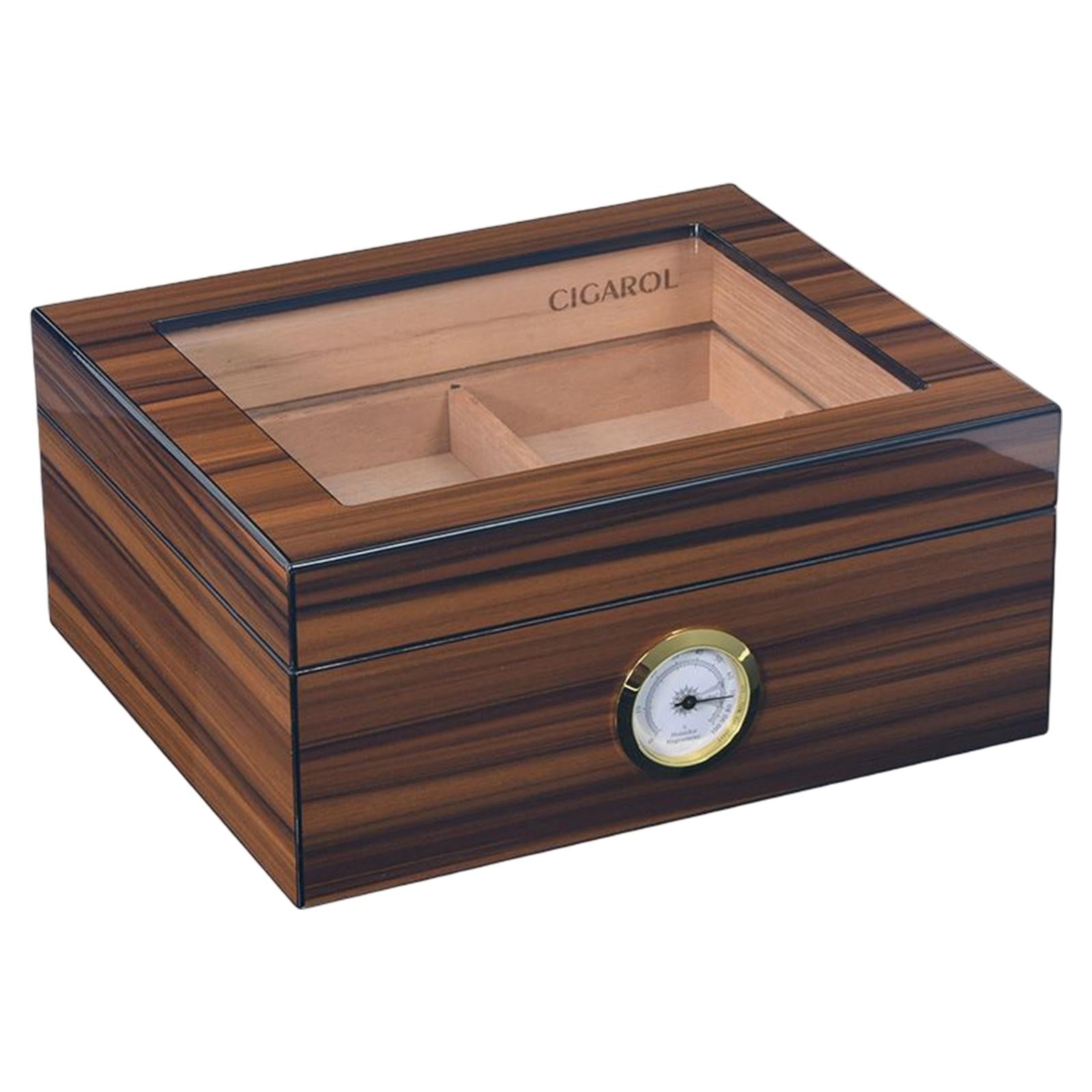 Cigar Box Humidor Humidifier Hygrometer Cedar Wood Case Travel Storage Box