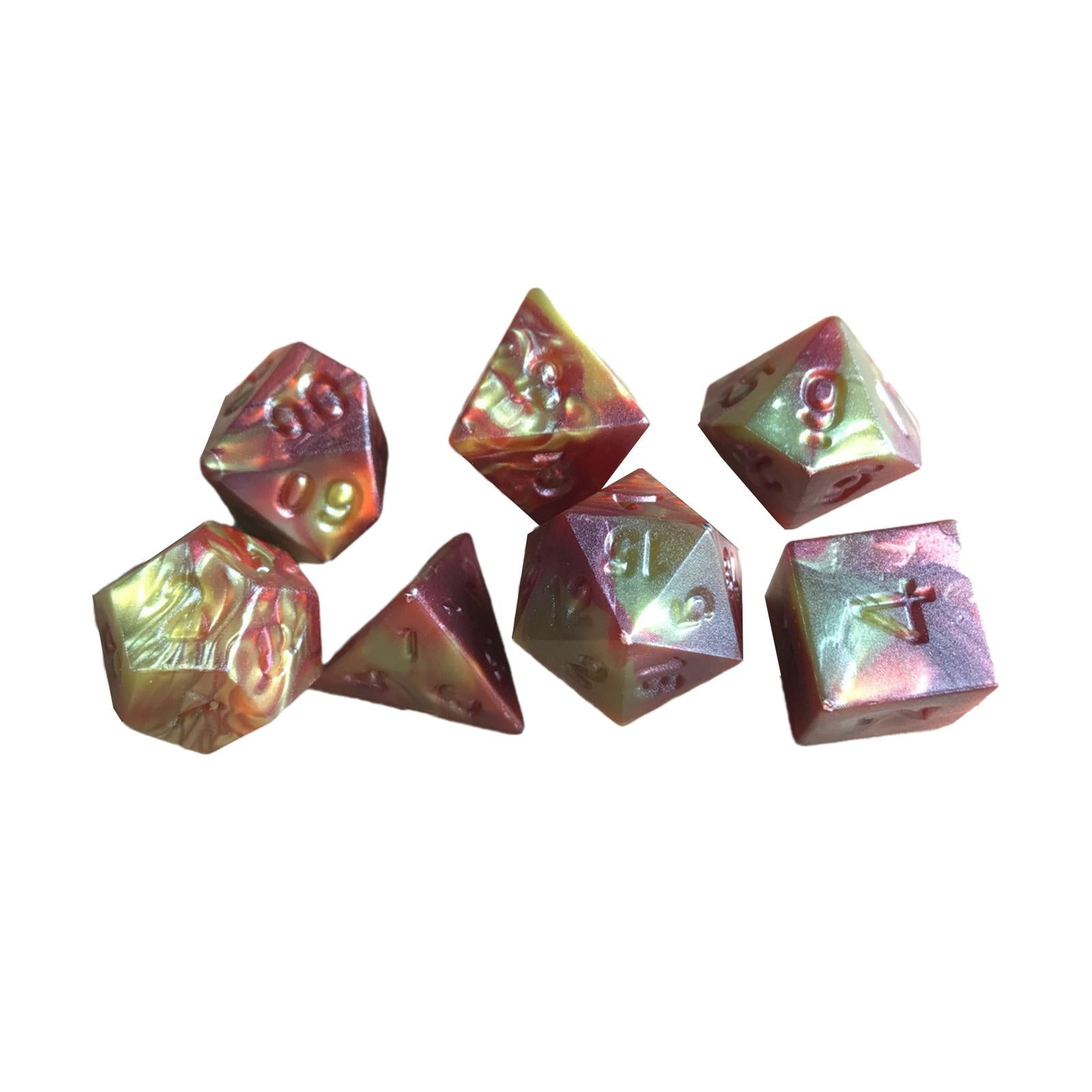 4x7-Pack Double Color Multi Sided Dice 7-Die Acrylic for DND RPG Entertainment