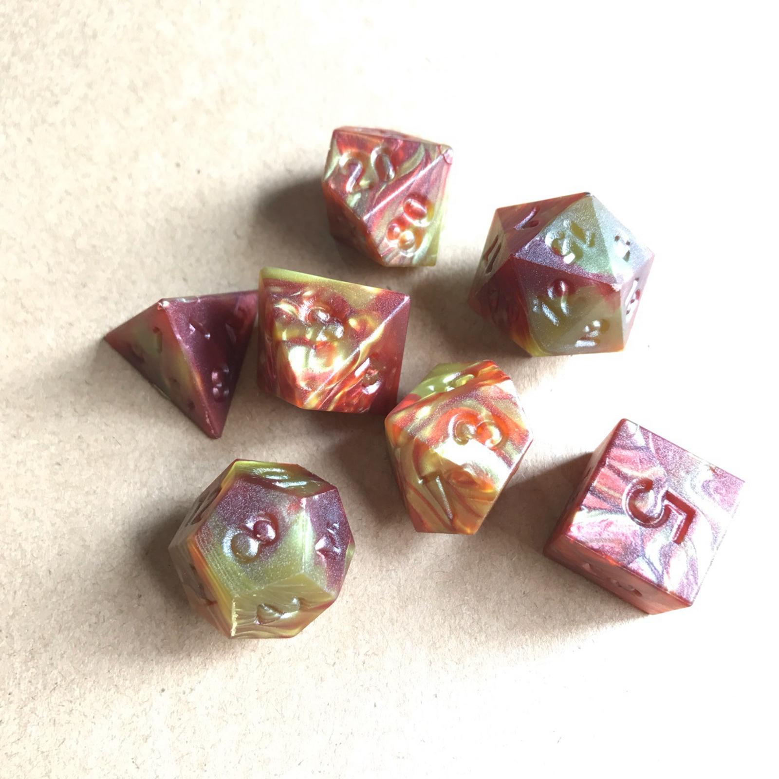 3x7-Pack Double Color Multi Sided Dice 7-Die Acrylic for DND RPG Entertainment