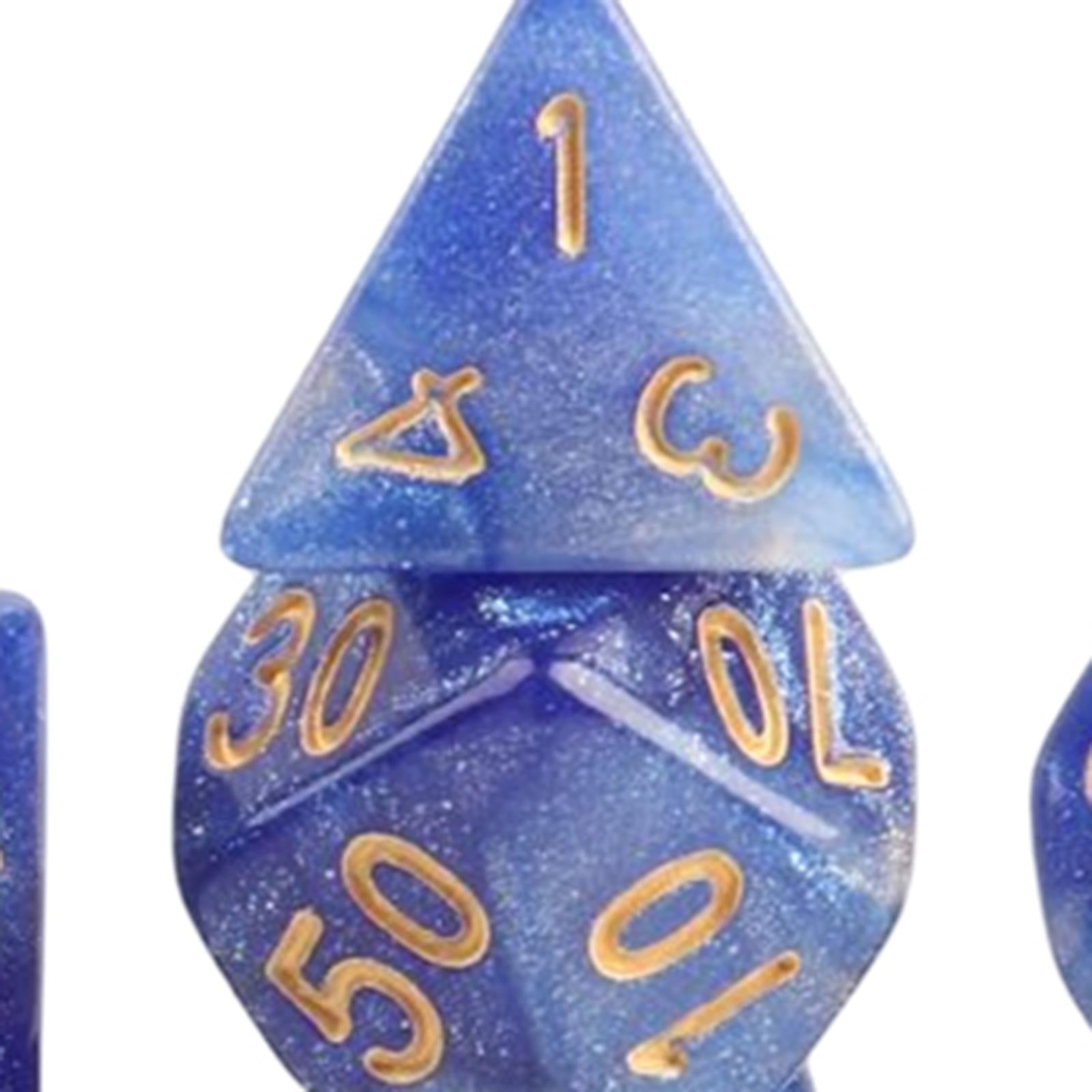 2x7x Polyhedral Dice Party Game Dice Game for DND Table Game Star Dark Blue