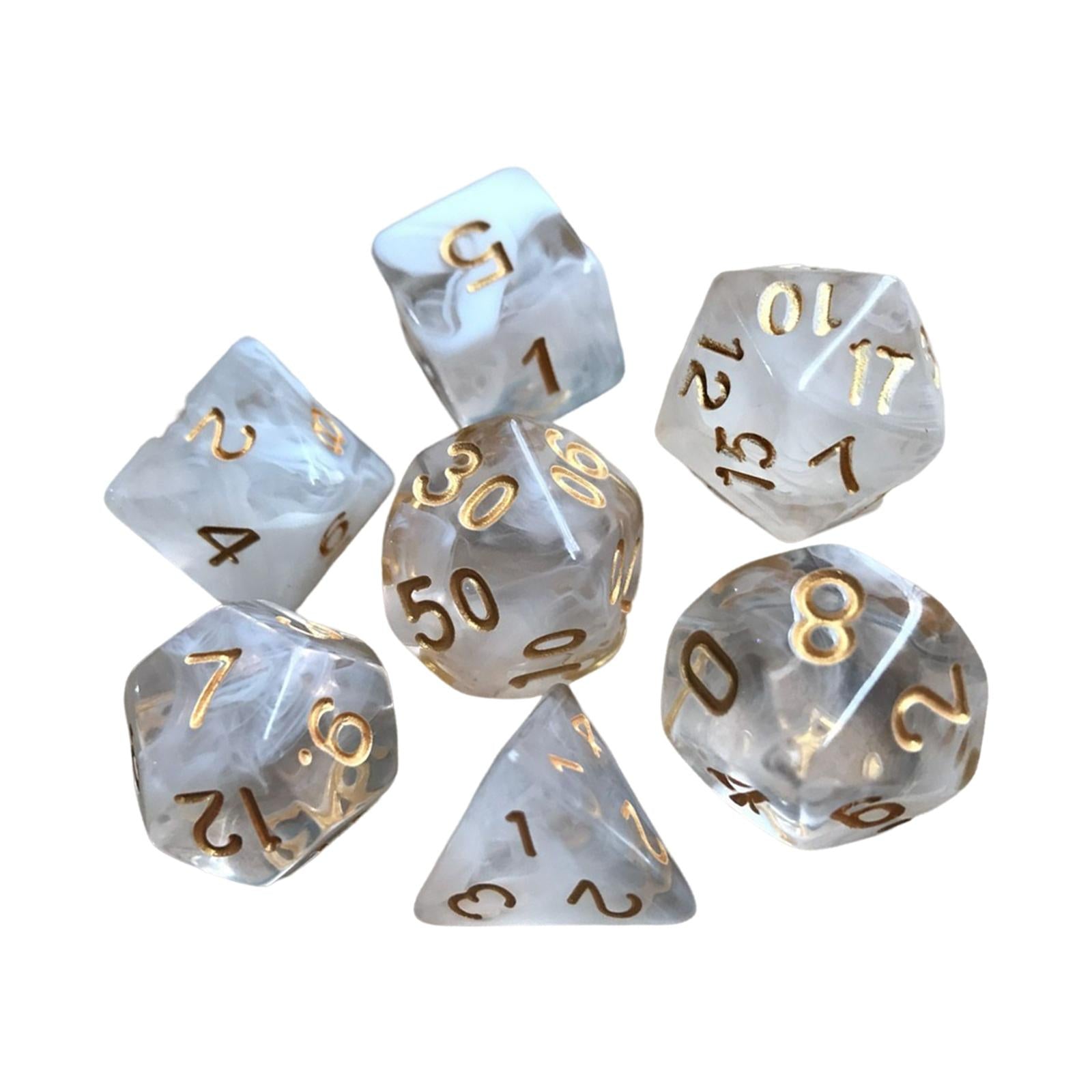 6x7Pcs Polyhedral Dice Party Role Playing Game Dice Game White