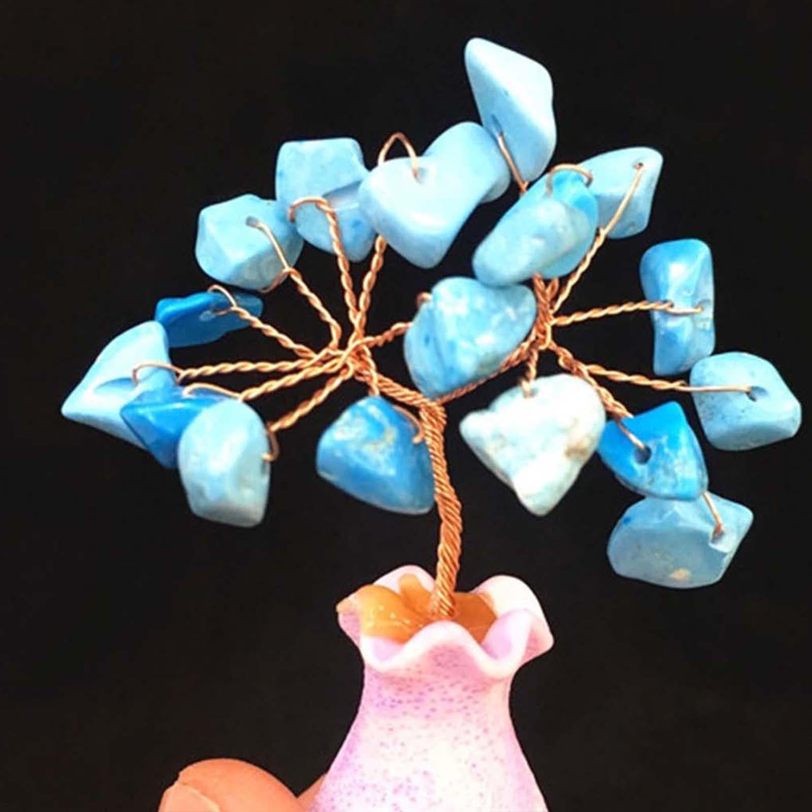 4xMini Crystal Tree Wealth Luck Tree Positive Energy for Tabletop Home Decor