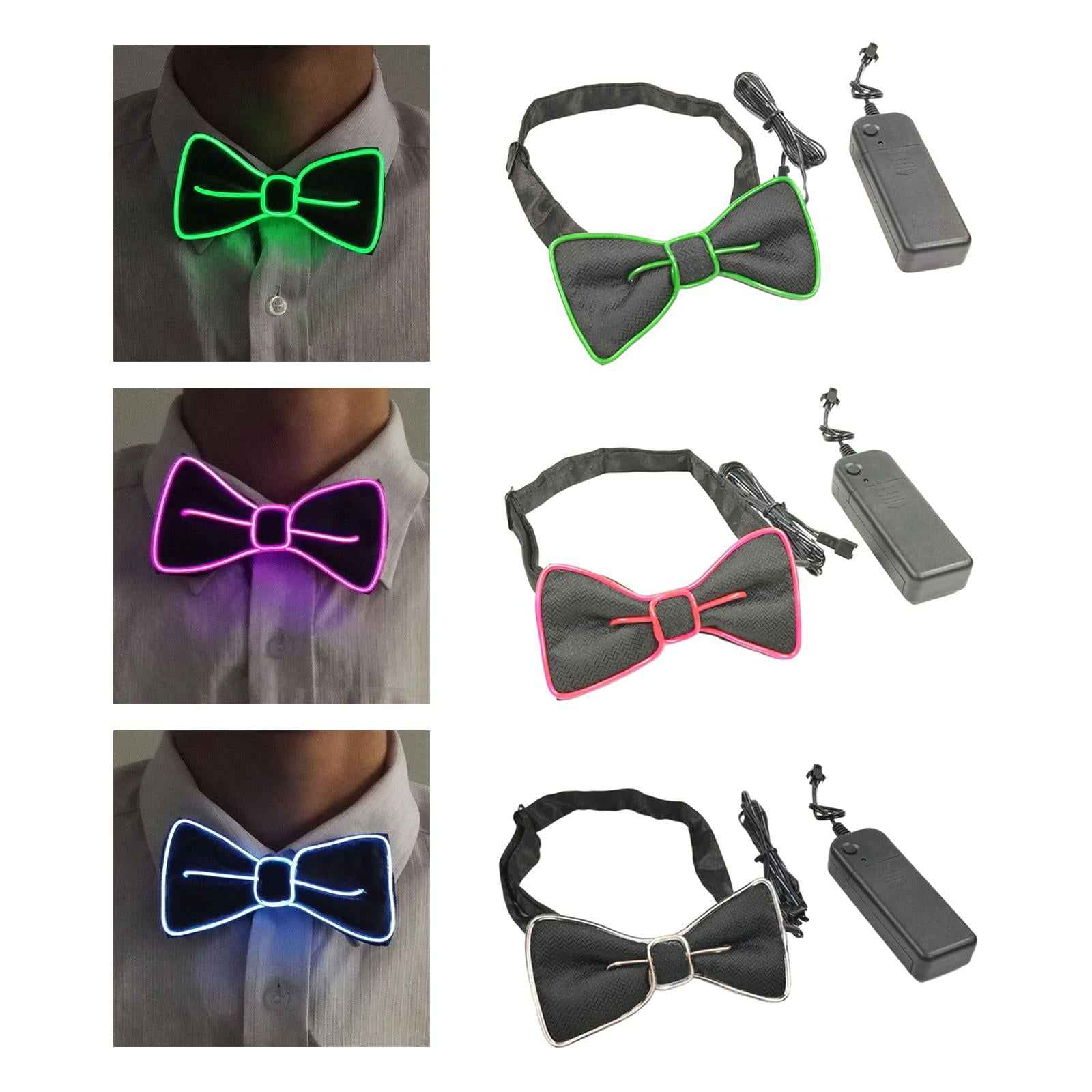 Light up Bowtie LED Bow Tie Novelty Glow in The Dark for Party Costume Green