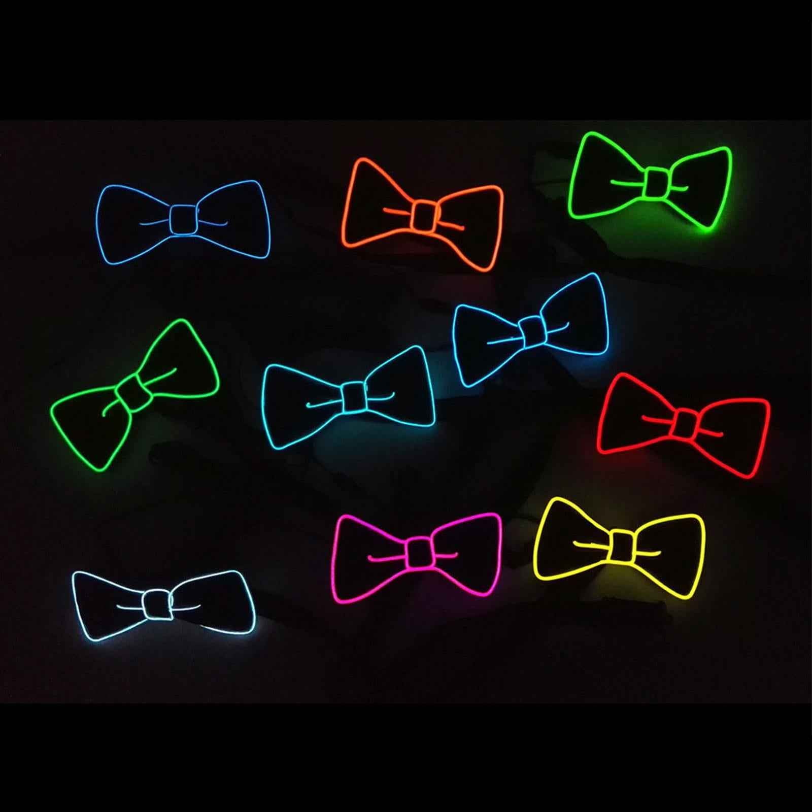 Light up Bowtie LED Bow Tie Novelty Glow in The Dark for Party Costume Green
