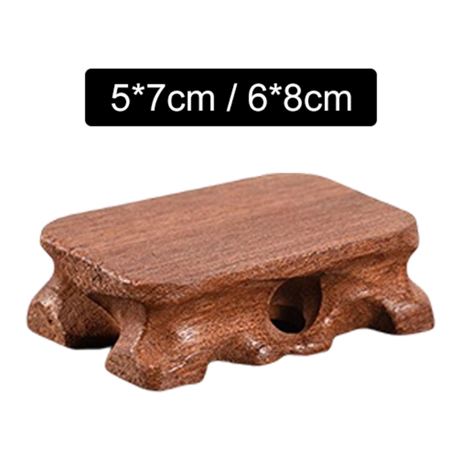 2xWooden Display Stand Support Sphere Holder for Crystals Gemstones Rocks S