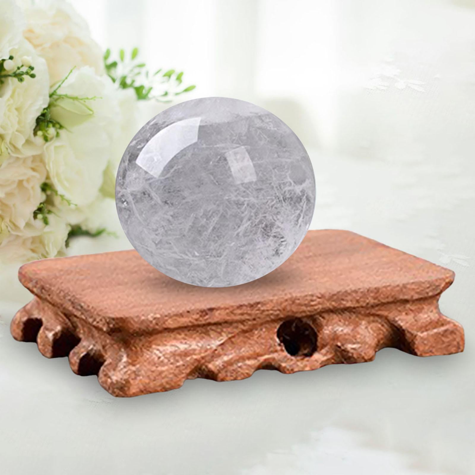 3xWooden Display Stand Support Sphere Holder for Crystals Gemstones Rocks M