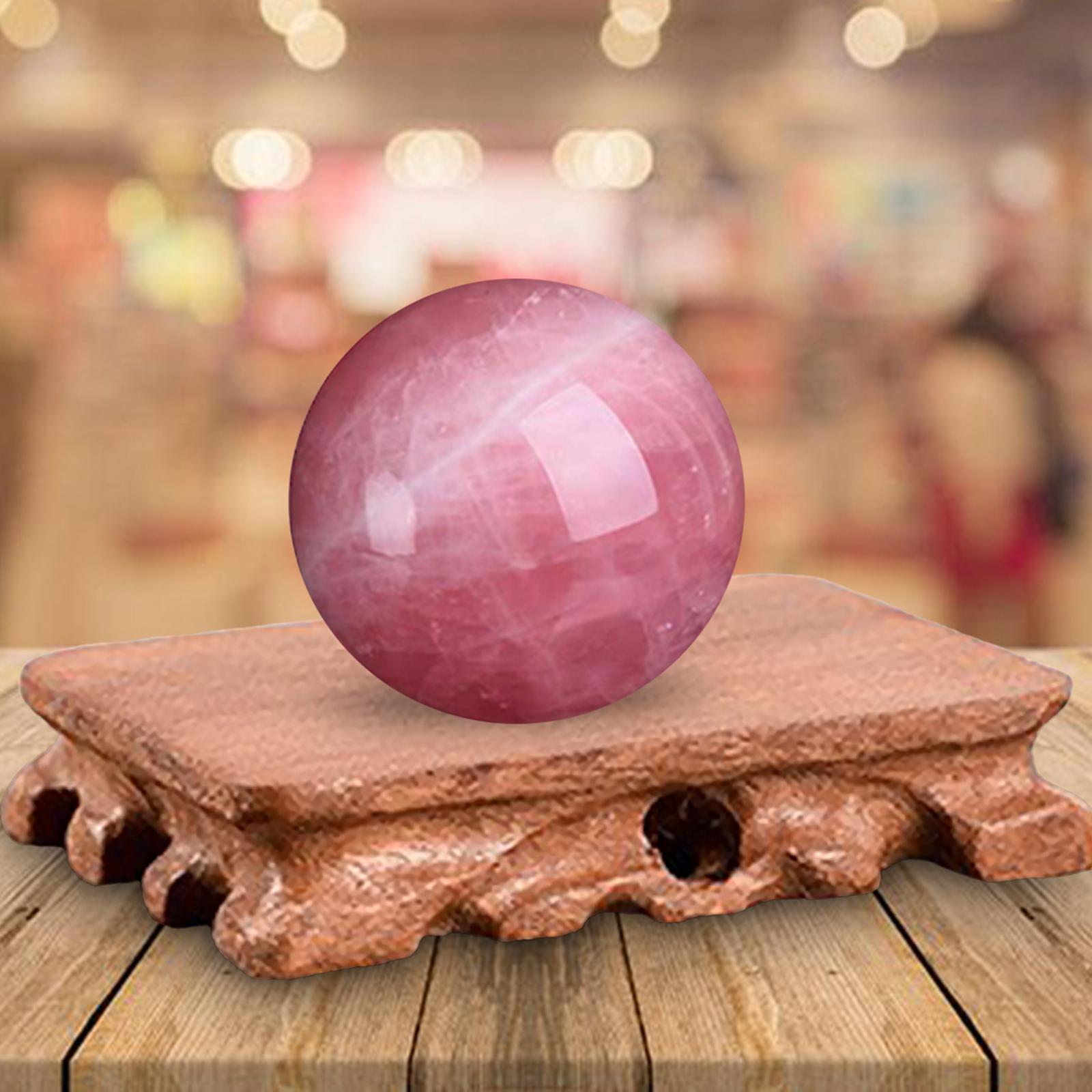 2xWooden Display Stand Support Sphere Holder for Crystals Gemstones Rocks M
