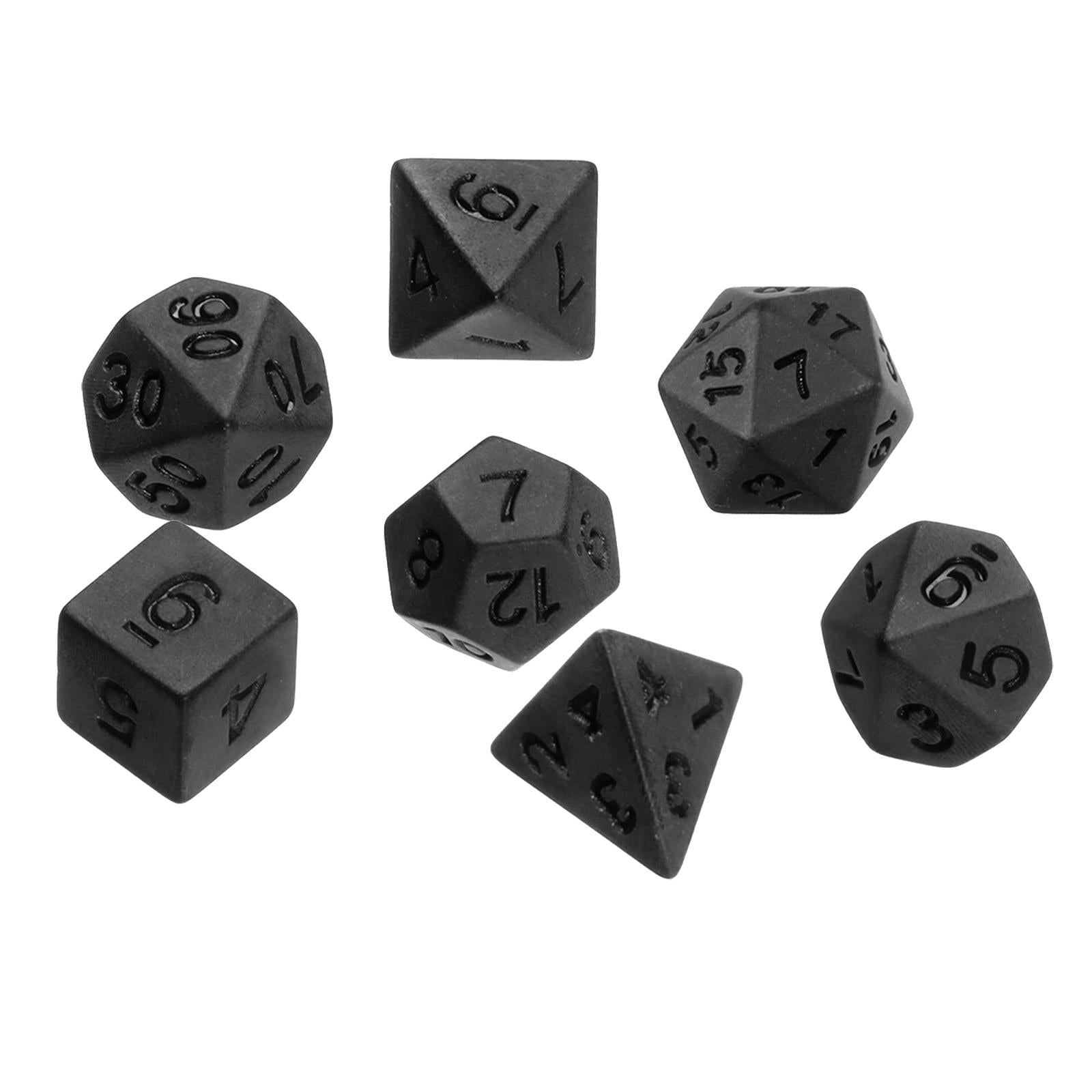 3x7 Pieces Polyhedral Dice black for Kids Toy Role Play Party Supplies