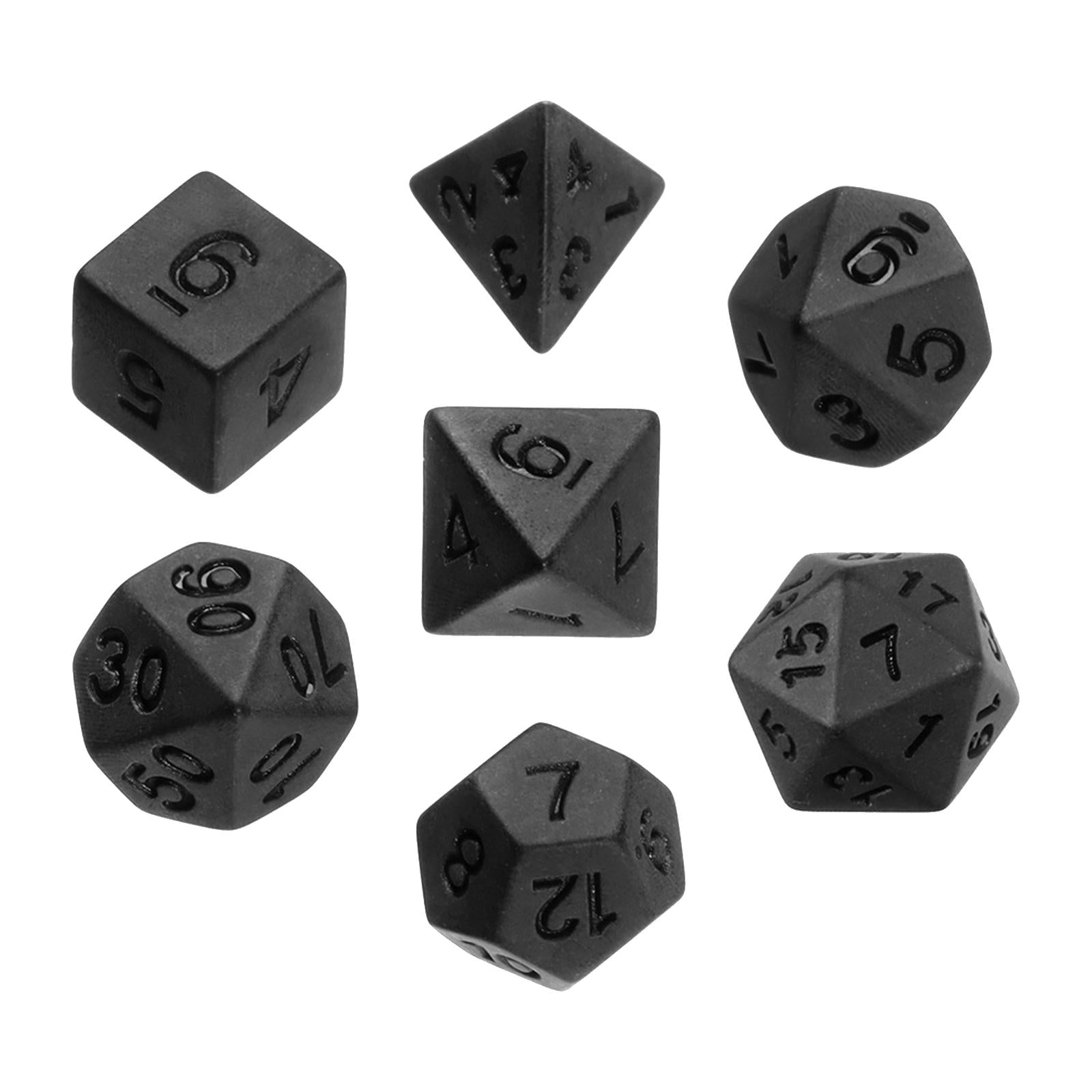 3x7 Pieces Polyhedral Dice black for Kids Toy Role Play Party Supplies
