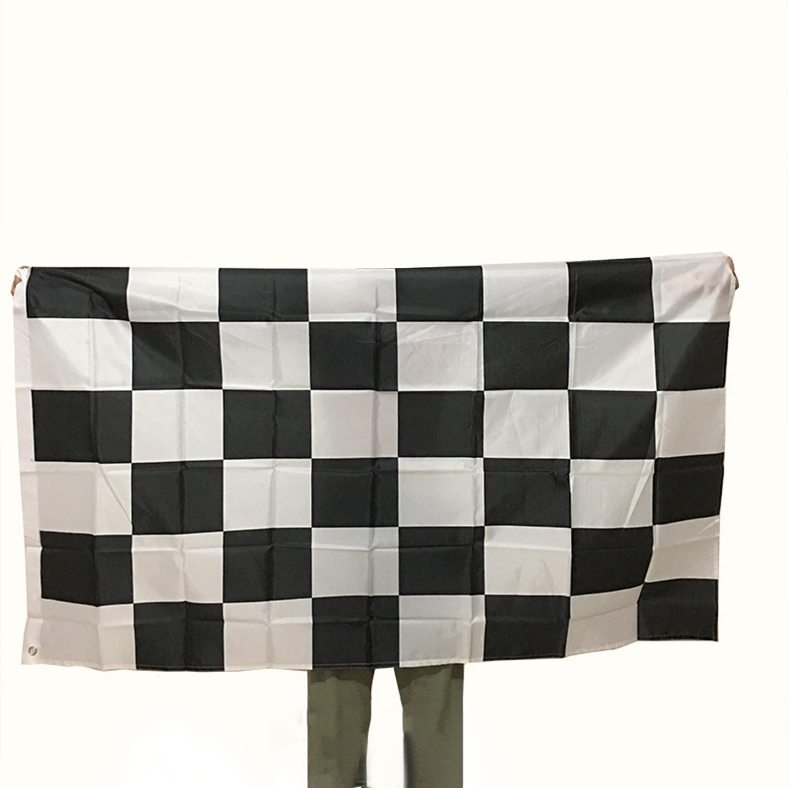 3xHanging Checkered Flag Rectangle Portable Banner for Indoor Decorative