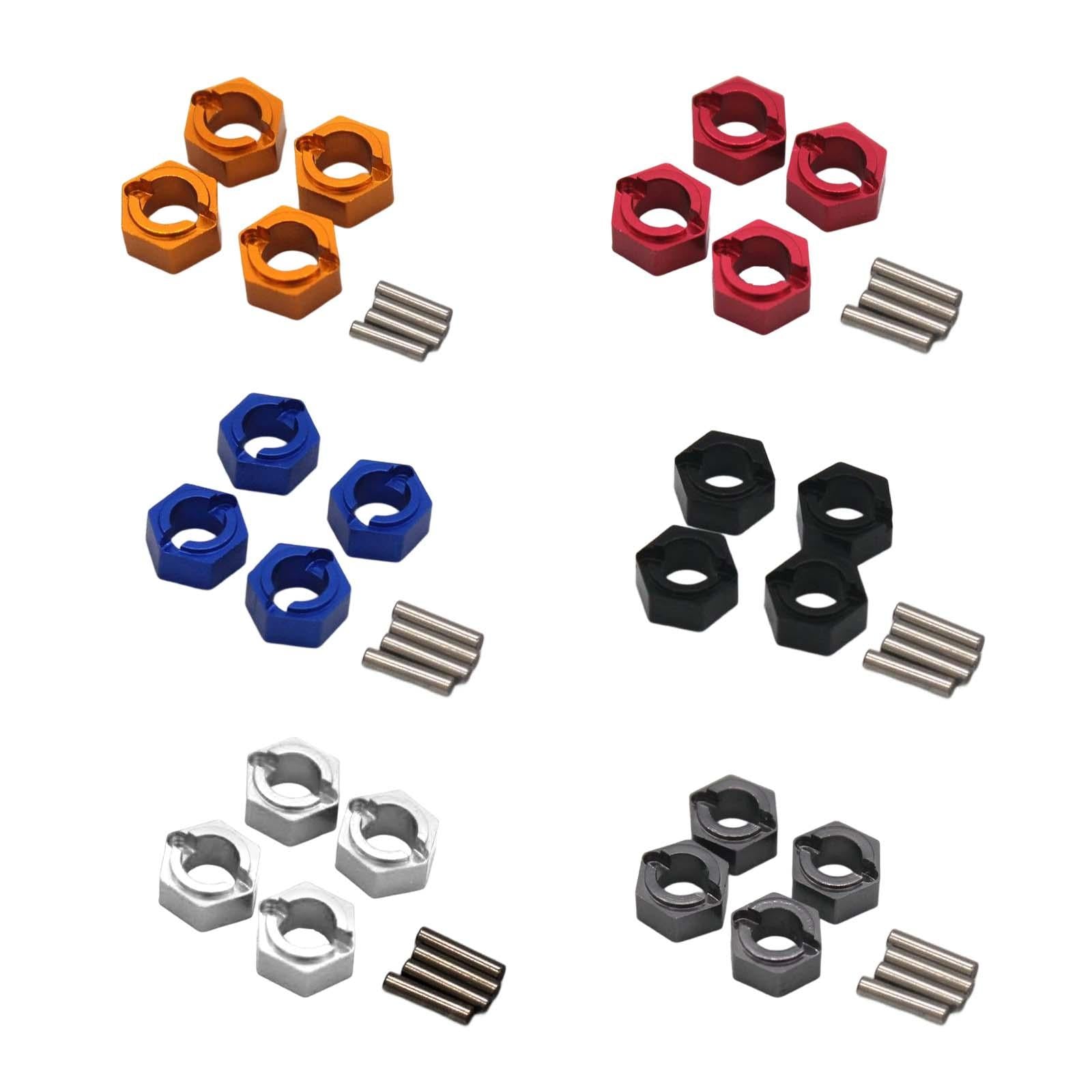 6x4 Pieces Hex Hub Adapter Replacement Parts for FMS1/24 Fcx24 1/24 RC Crawler
