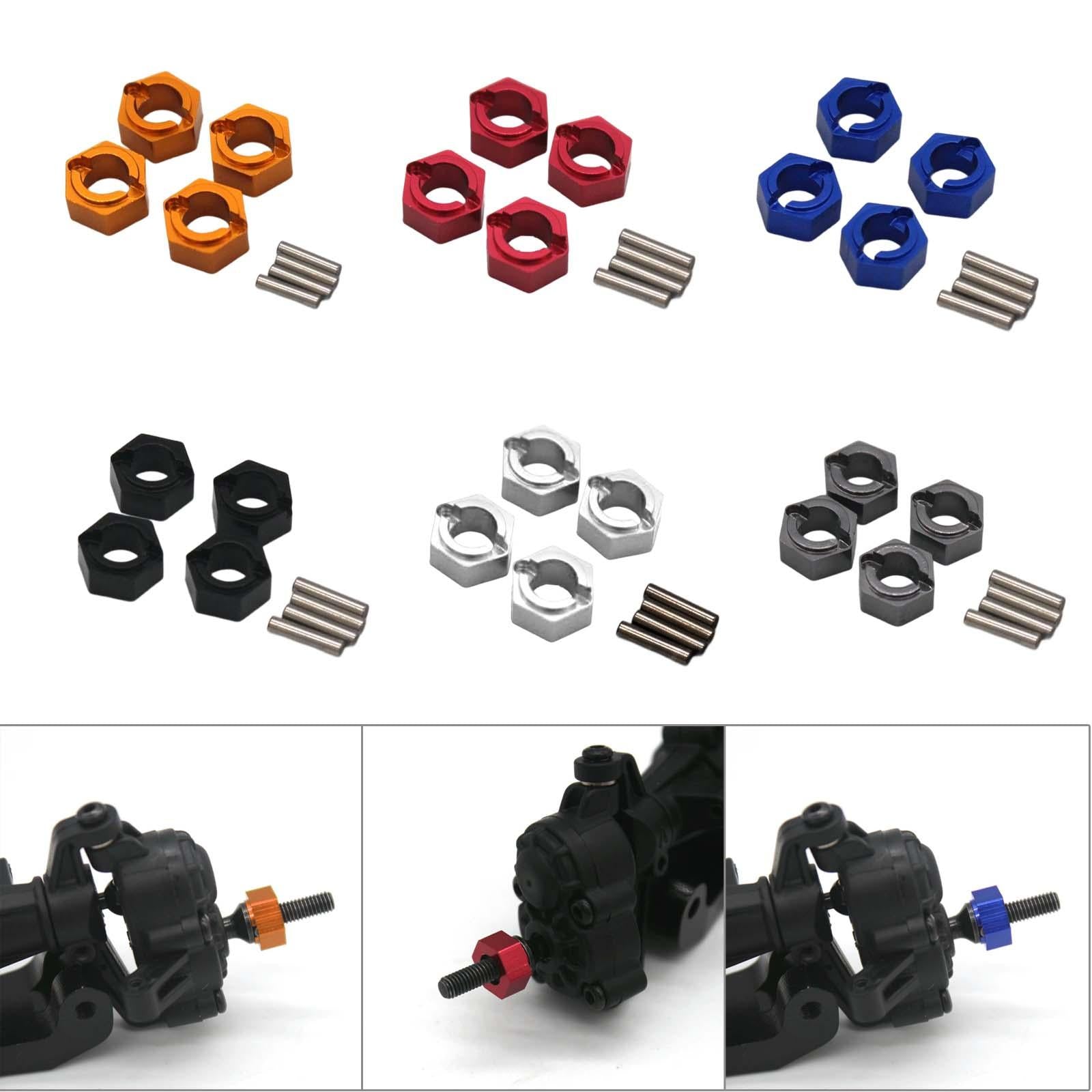 6x4 Pieces Hex Hub Adapter Replacement Parts for FMS1/24 Fcx24 1/24 RC Crawler