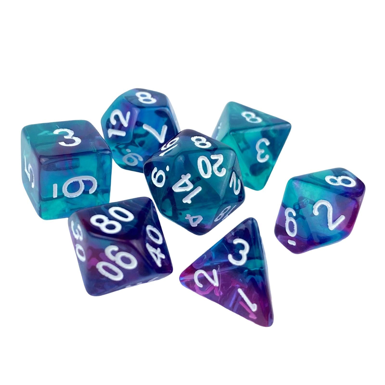 3x7x Game Dices Luminary Engraved Assorted for Roll Playing Games Style C
