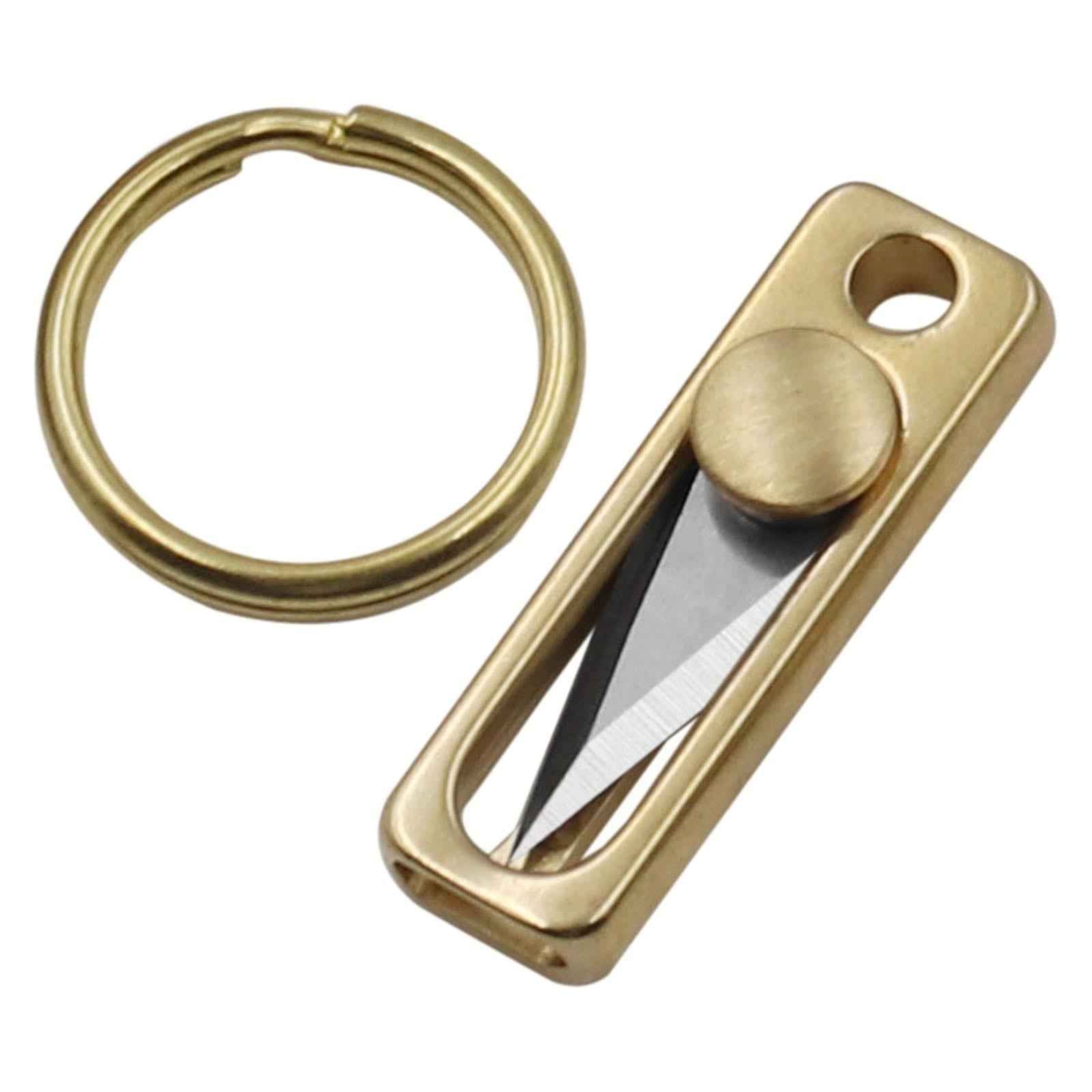 Brass Mini Knife with Keychain Hole Package Opener Knife Key Chain Pendant
