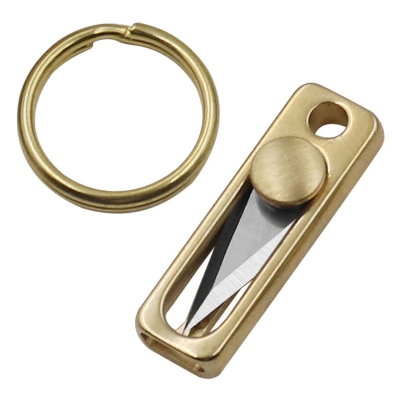 Brass Mini Knife with Keychain Hole Package Opener Knife Key Chain Pendant