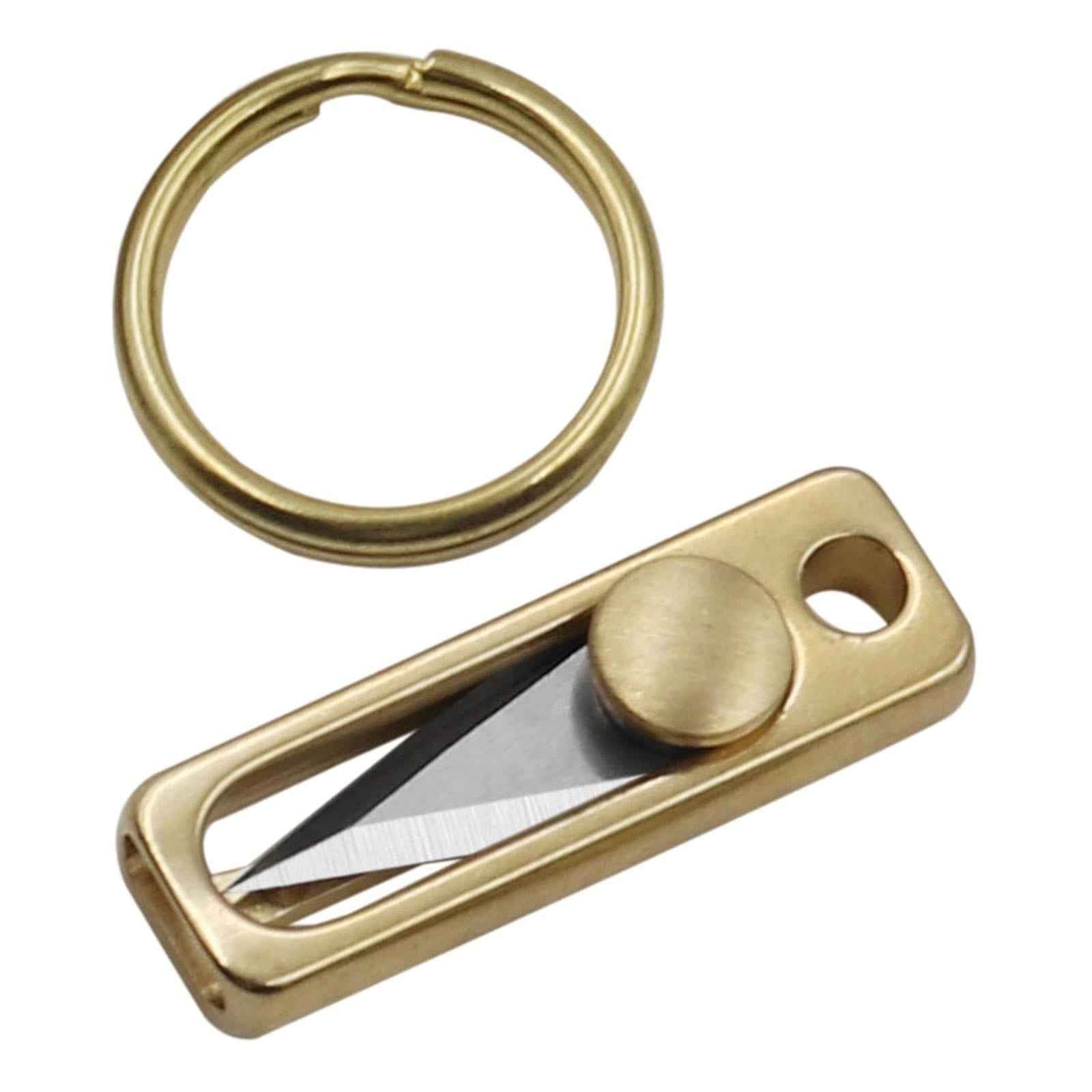 Brass Mini Knife with Keychain Hole Package Opener Knife Key Chain Pendant