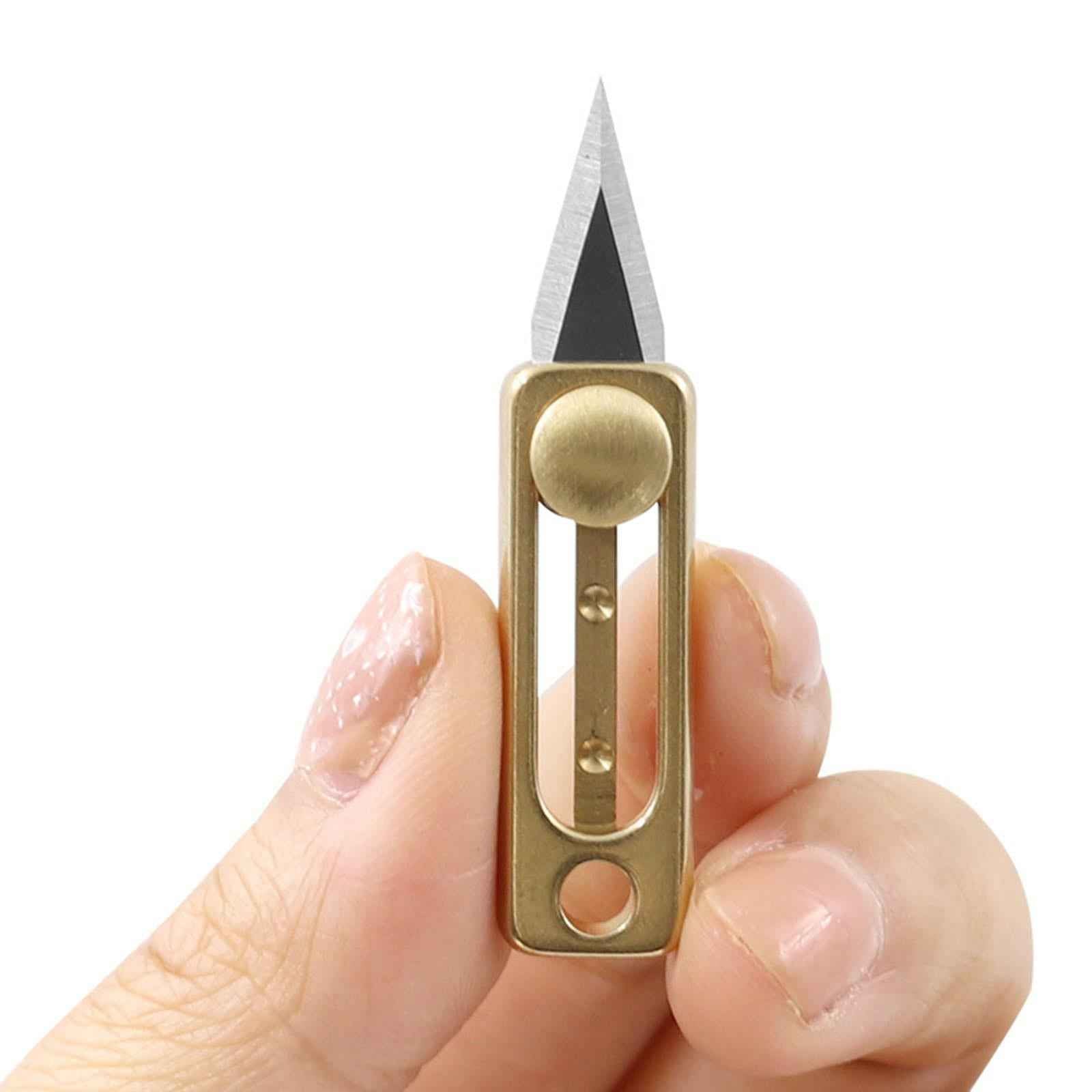 Brass Mini Knife with Keychain Hole Package Opener Knife Key Chain Pendant