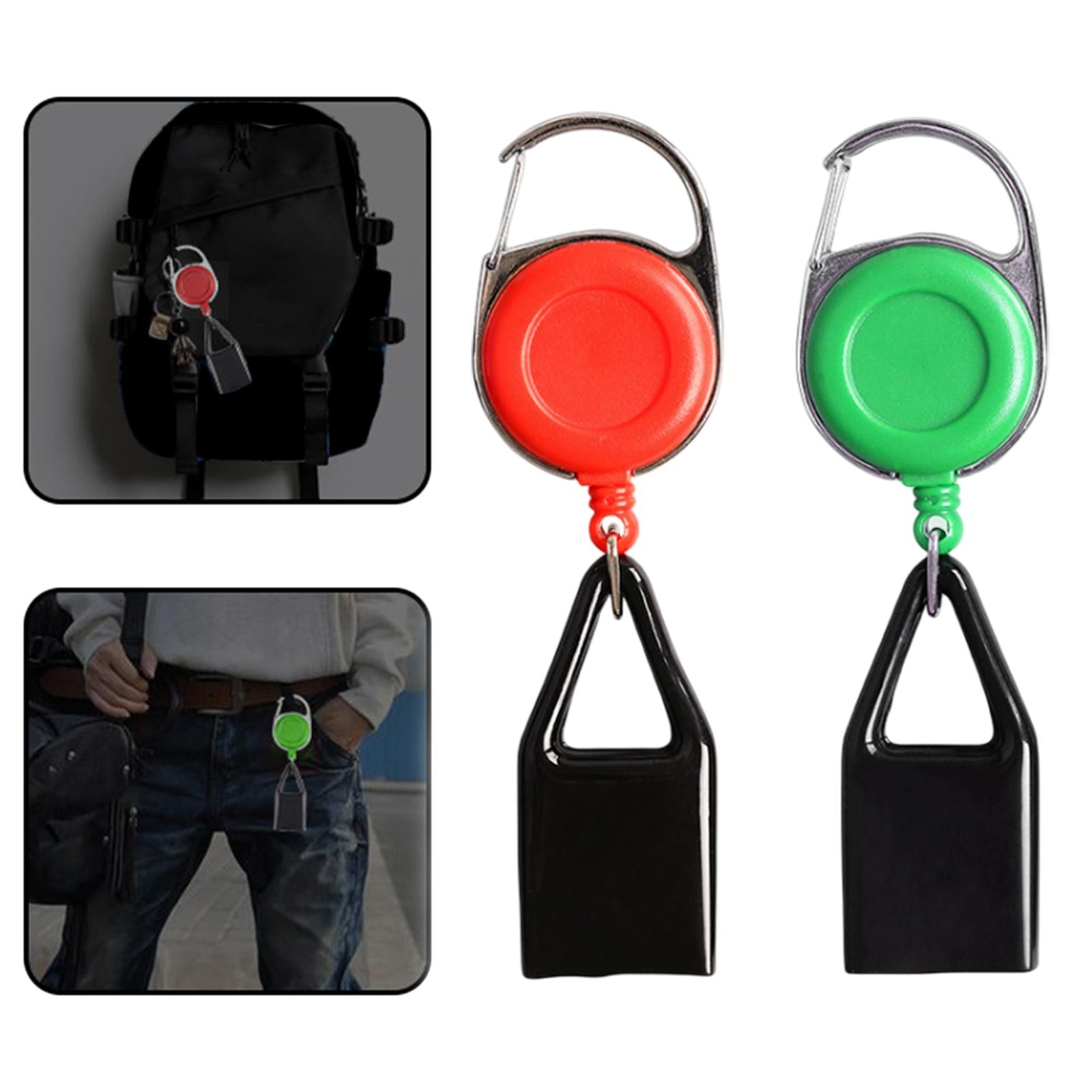 4xRetractable Belt Keychain Holder Sleeve for Camping Events Red