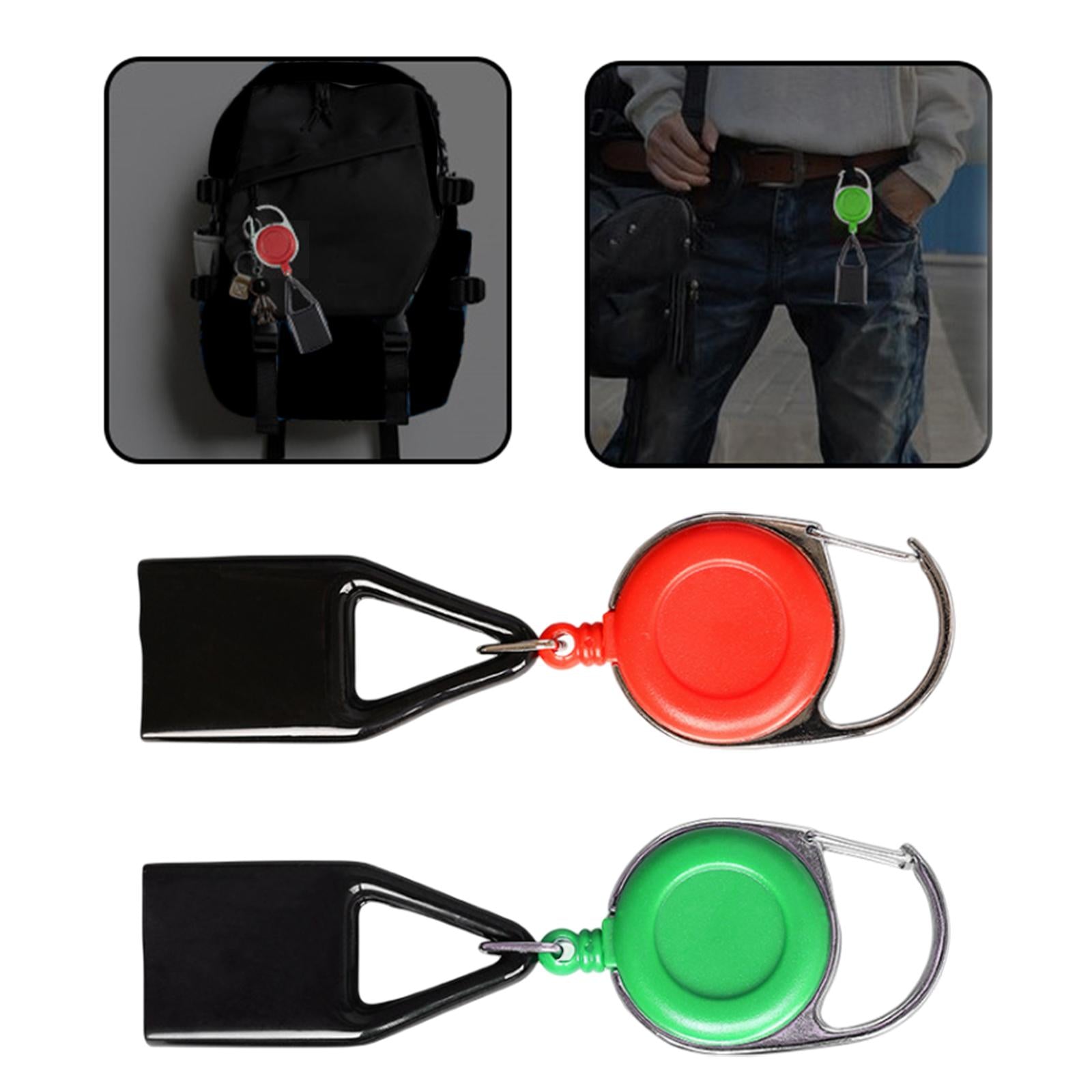 4xRetractable Belt Keychain Holder Sleeve for Camping Events Red