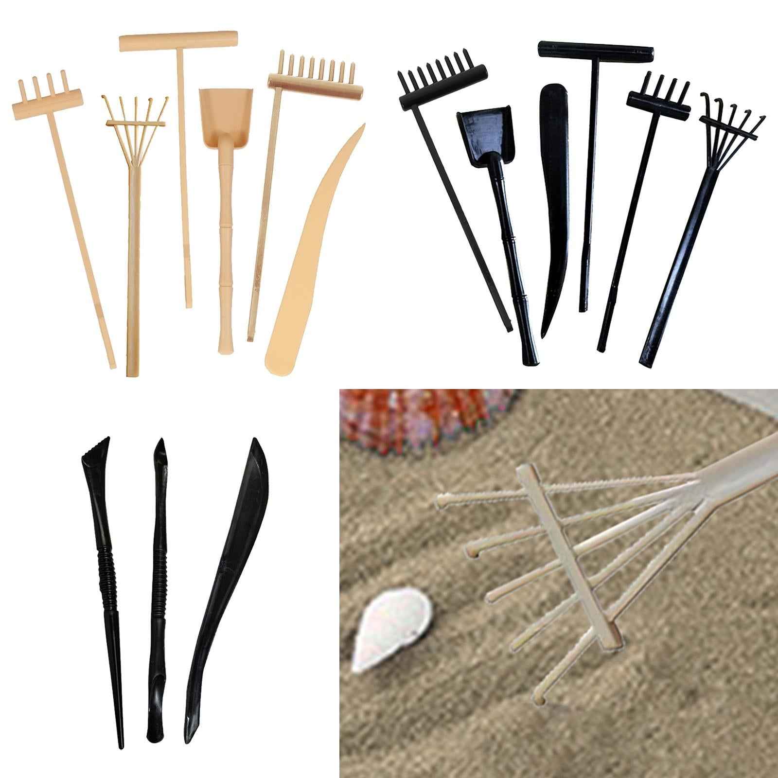 Rake Zen Garden Sand Mini Tool Crafts Toy for Home Birthday Gift Supplies Yellow
