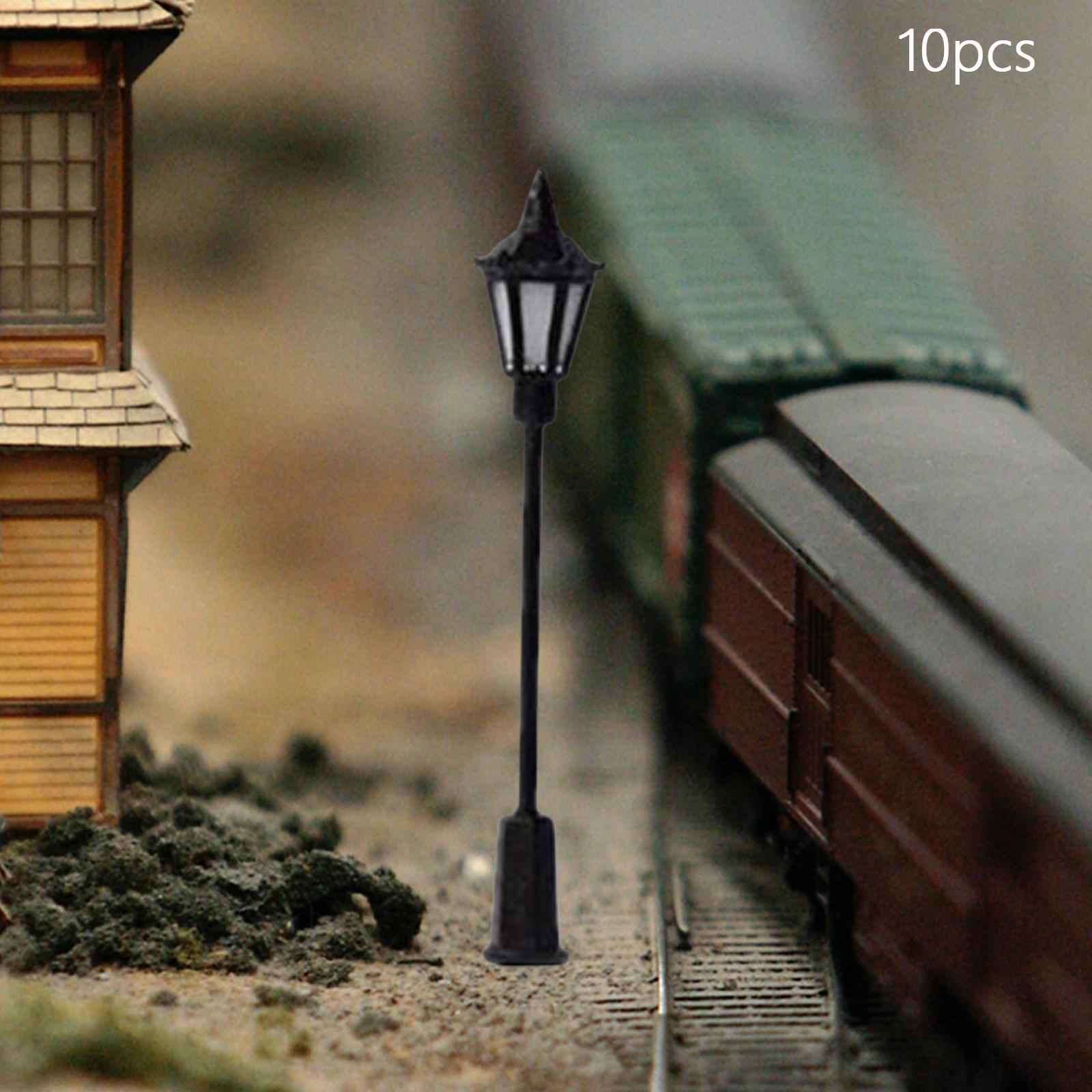 10x Model Railway Lamps HO Scale Street Lights Garden Garden Decor Hexagon light