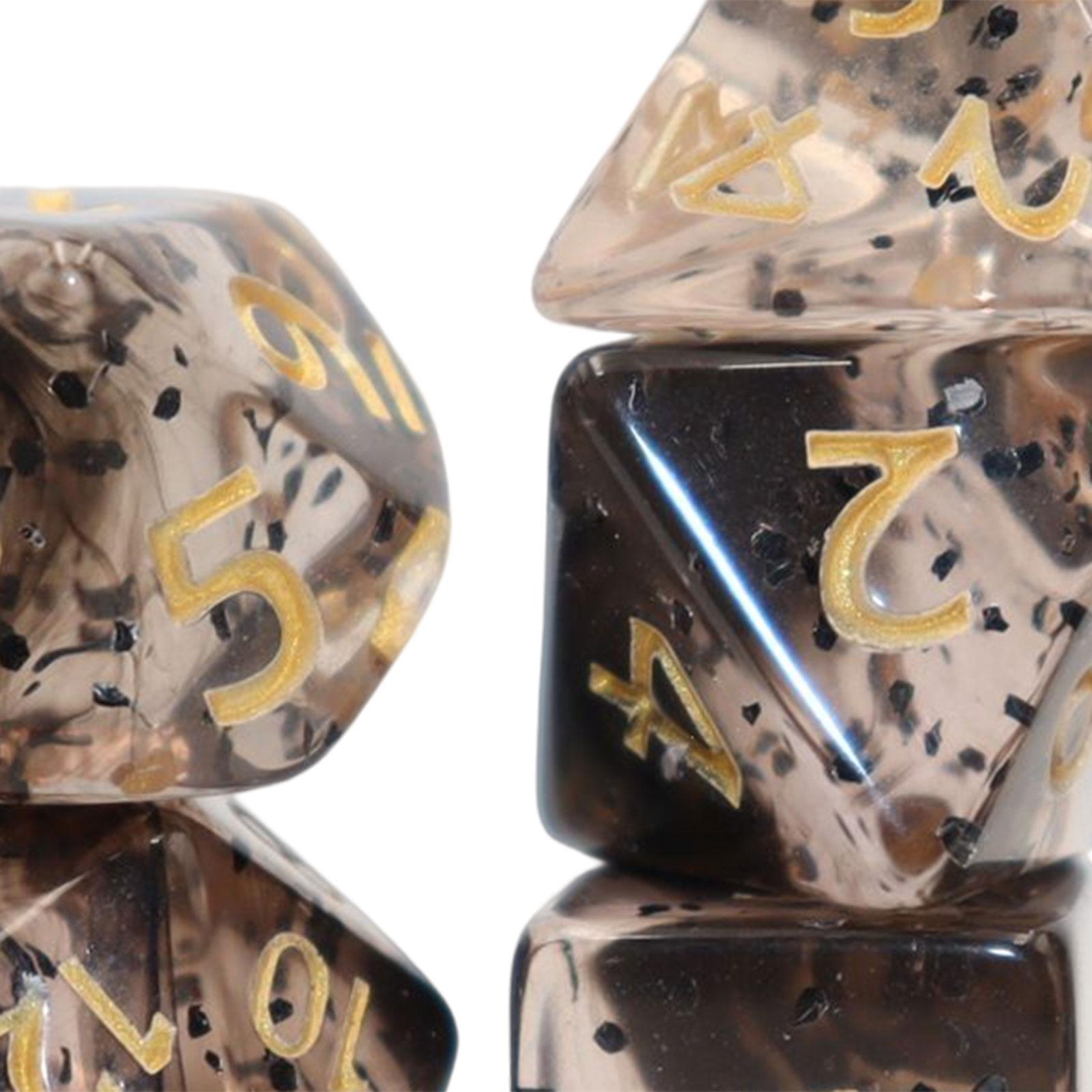 3x7x Acrylic Polyhedral Dices Gifts for Kids Toys Drinking Prop Entertainment Black