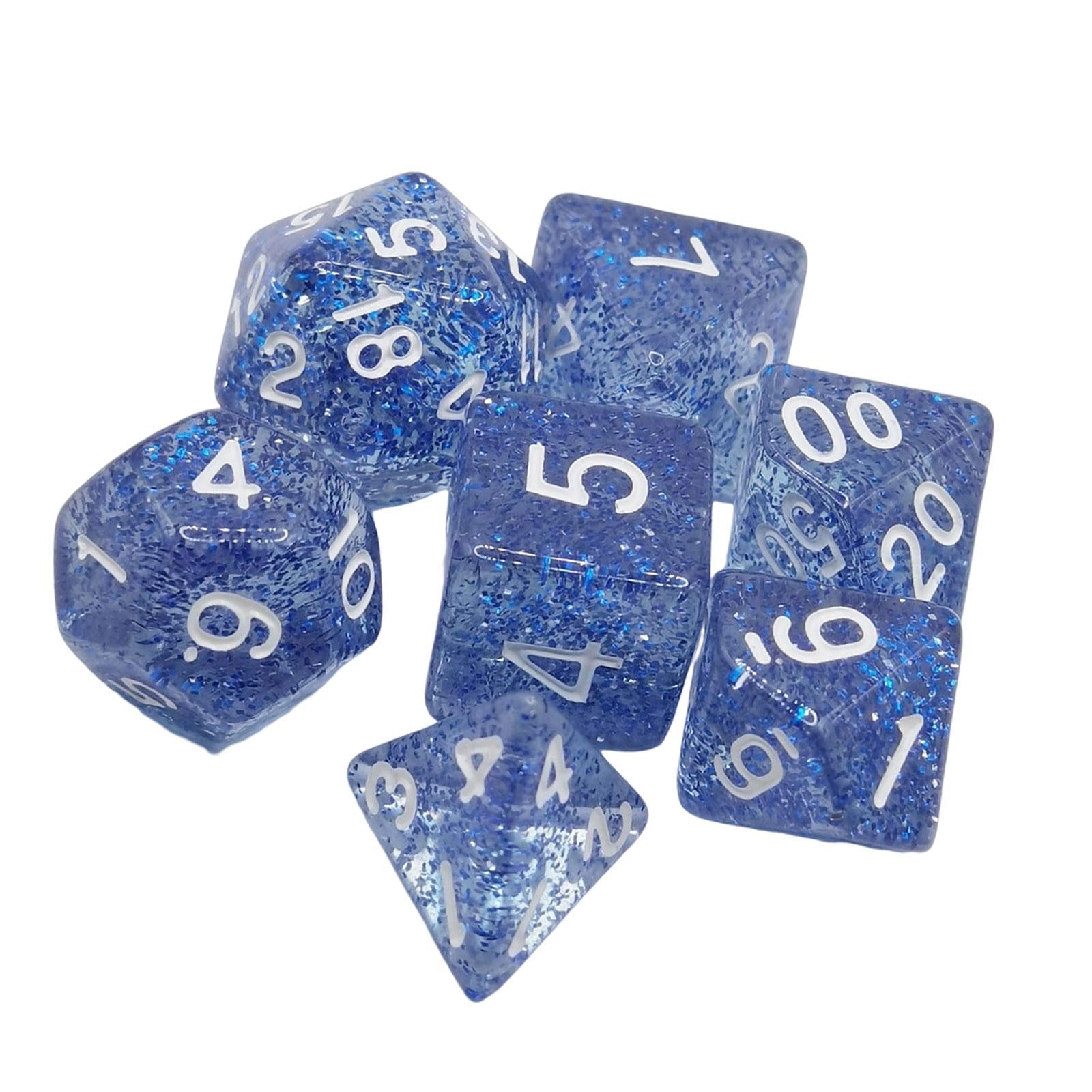 4x7 Pieces Solid Acrylic Polyhedral Dices Set for Party Supplies Table Games Blue