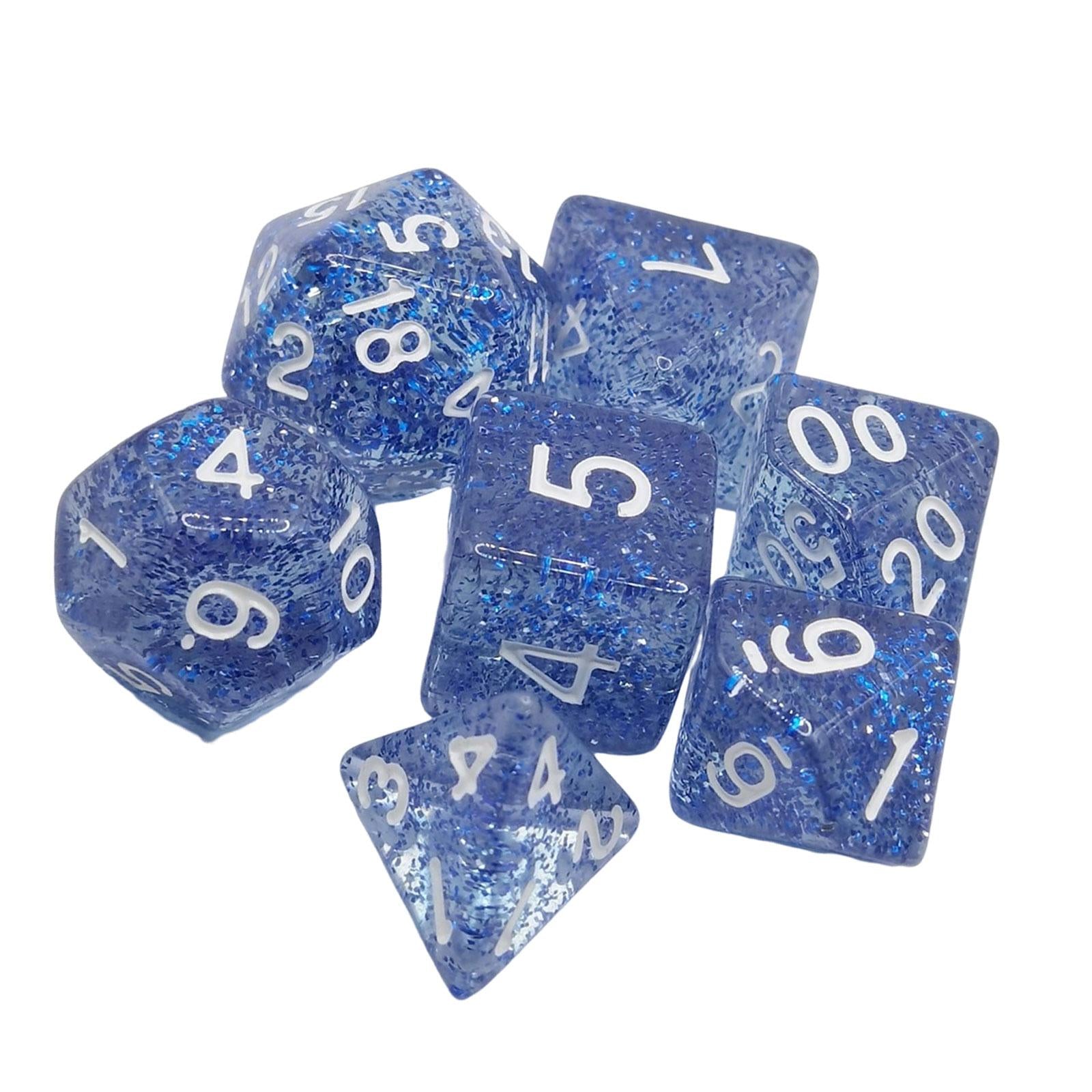 4x7 Pieces Solid Acrylic Polyhedral Dices Set for Party Supplies Table Games Blue