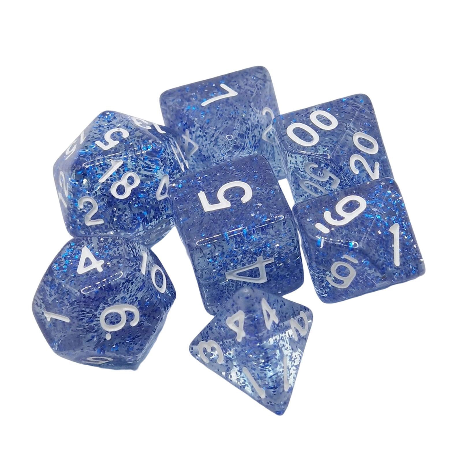 4x7 Pieces Solid Acrylic Polyhedral Dices Set for Party Supplies Table Games Blue