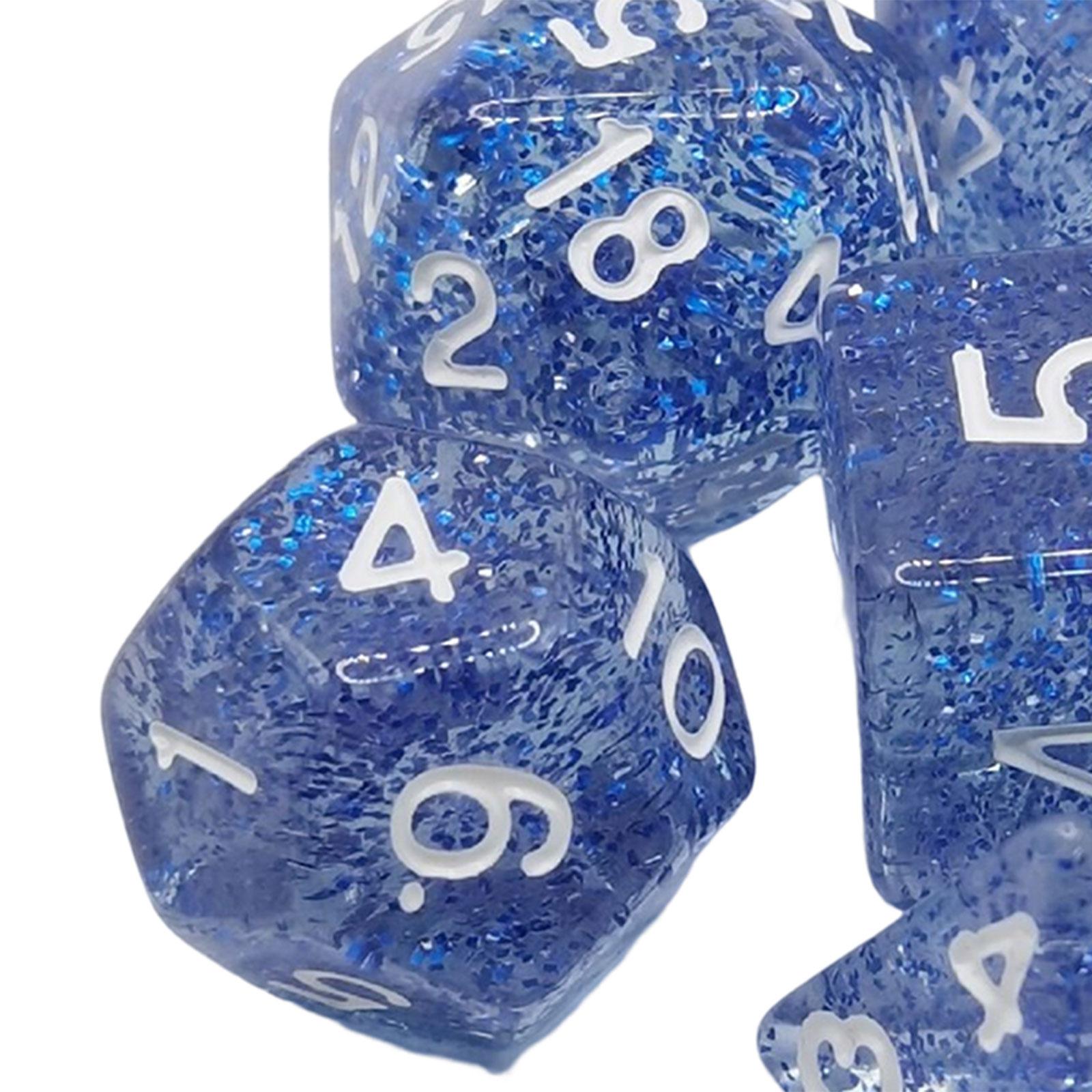 4x7 Pieces Solid Acrylic Polyhedral Dices Set for Party Supplies Table Games Blue
