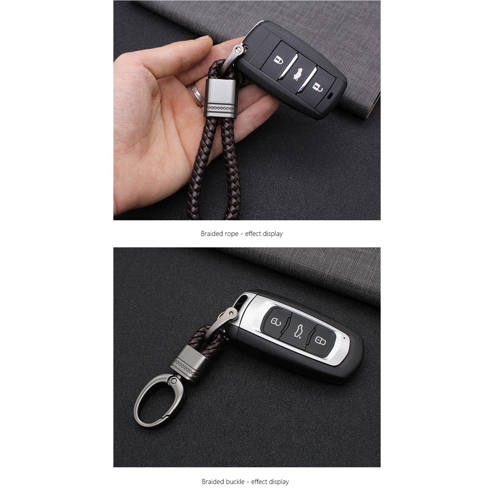 3xBraided Rope Key Chain Wristlet Bracelet Keychain Lanyard Car Key Chain Coffee