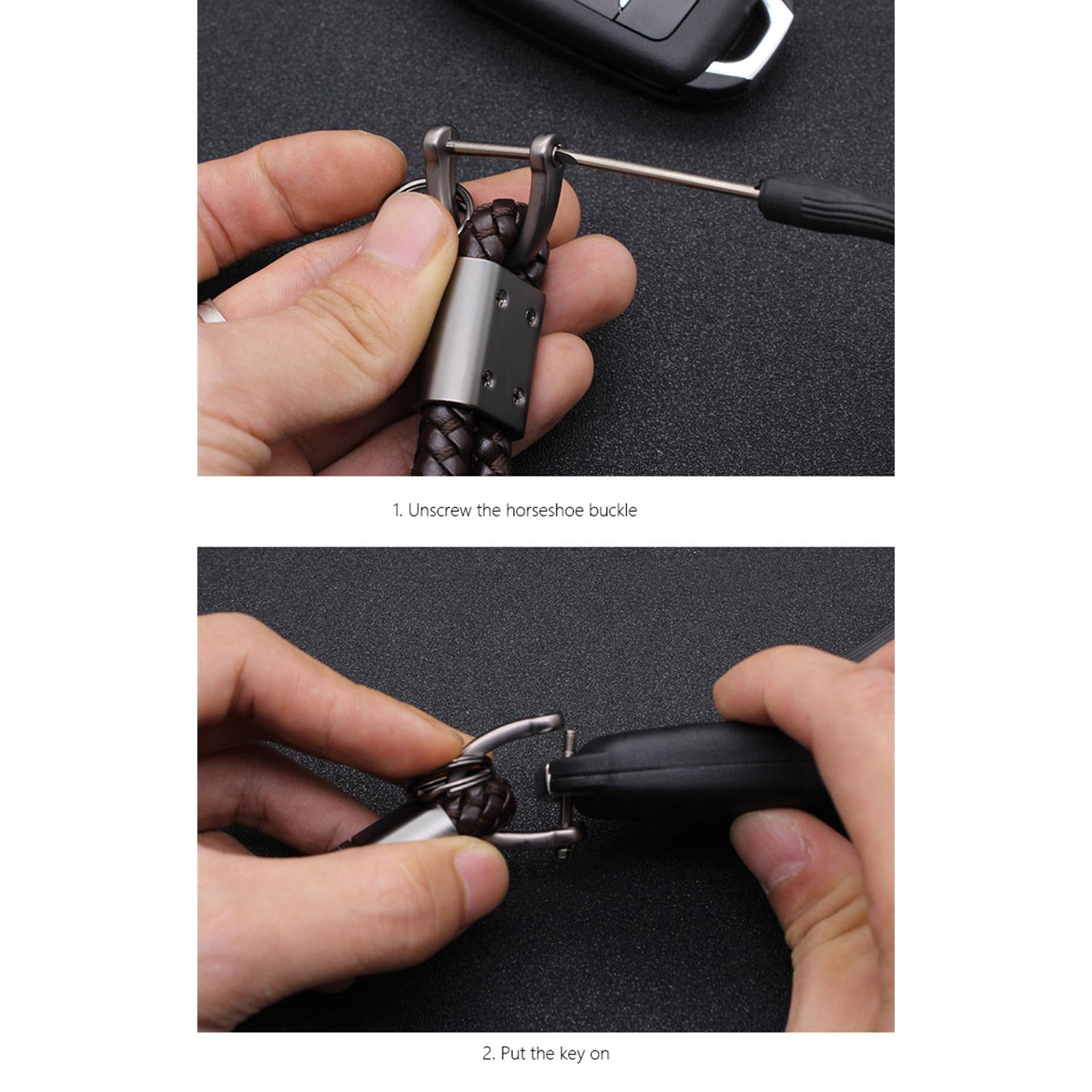 2xBraided Rope Key Chain Wristlet Bracelet Keychain Lanyard Car Key Chain Coffee