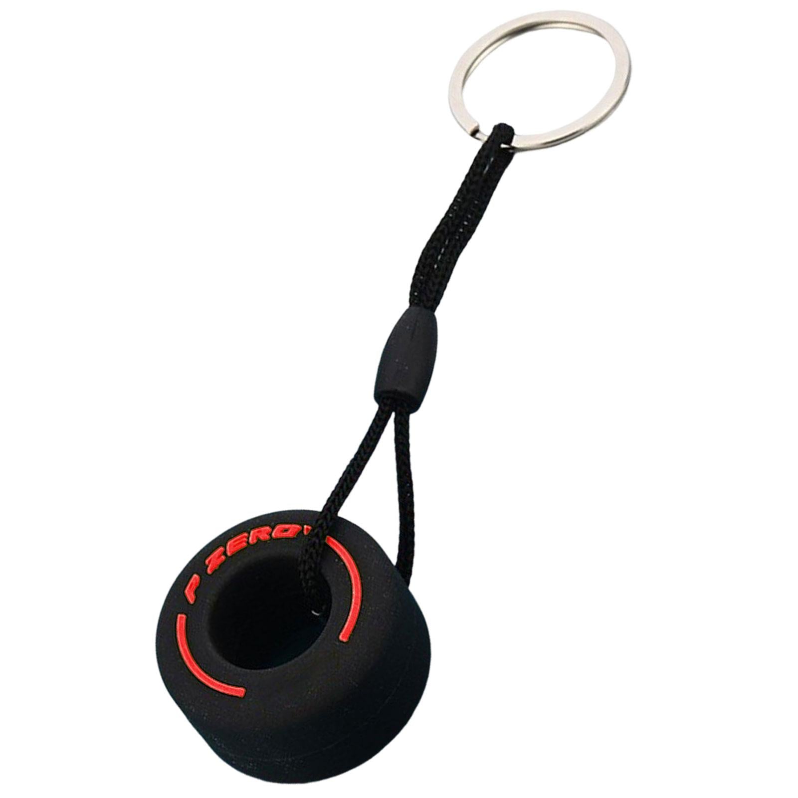 4xTire Key Chains Bag Charm Rubber Keyfob Mini Keyring for Car Accessories Men Red
