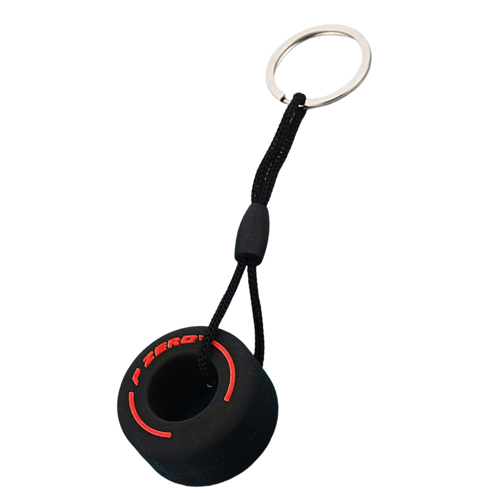 4xTire Key Chains Bag Charm Rubber Keyfob Mini Keyring for Car Accessories Men Red