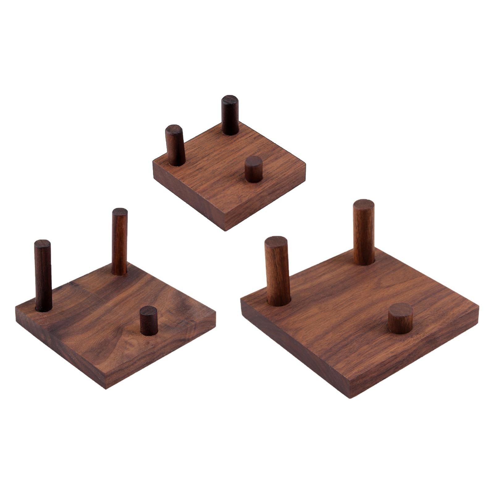 2xWooden base rocks Display Holder Wood for show Display Home Shop Window small