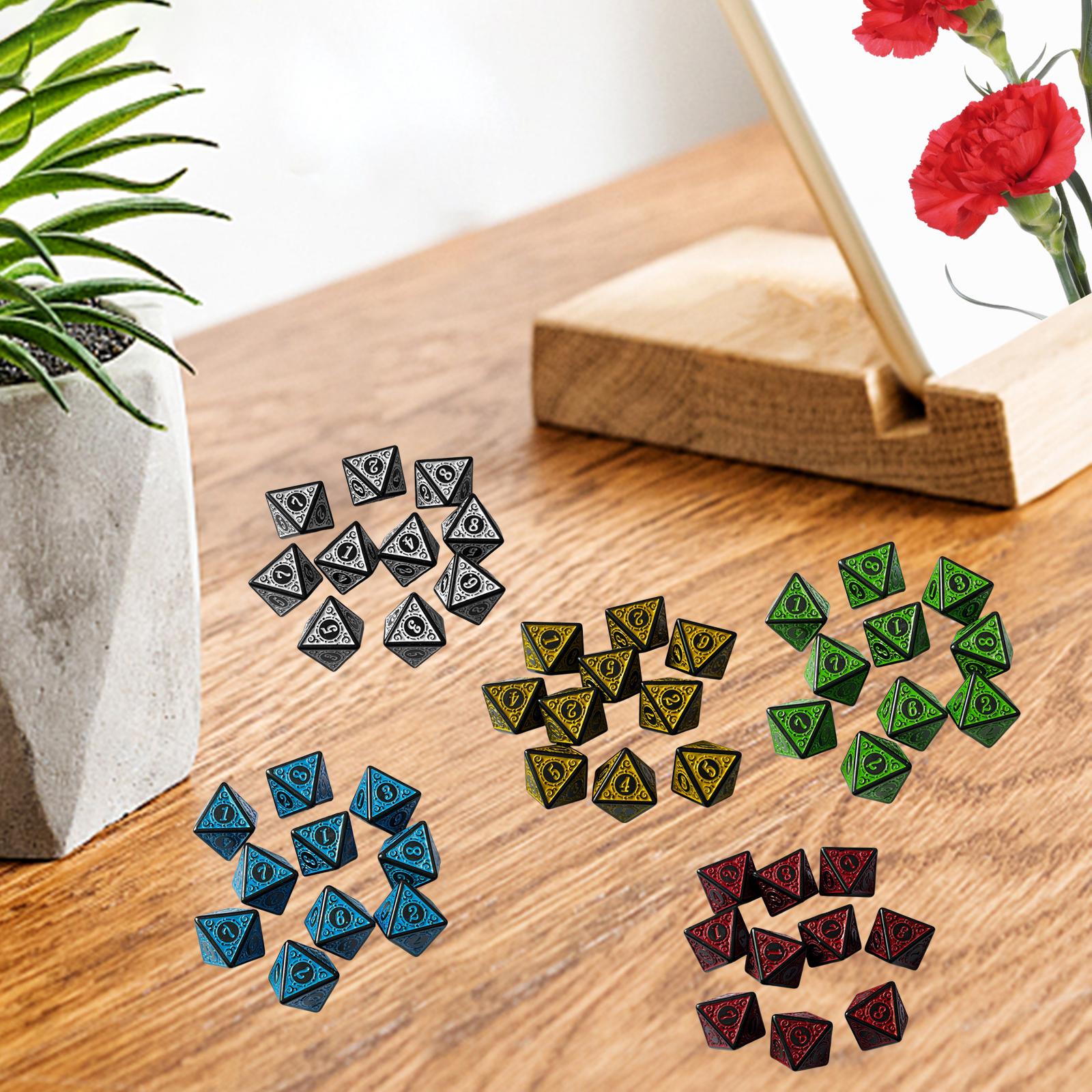 4x10Pcs 15mm Dices Acrylic Party Game Dices 8 Sided Dices Set for Party KTV White