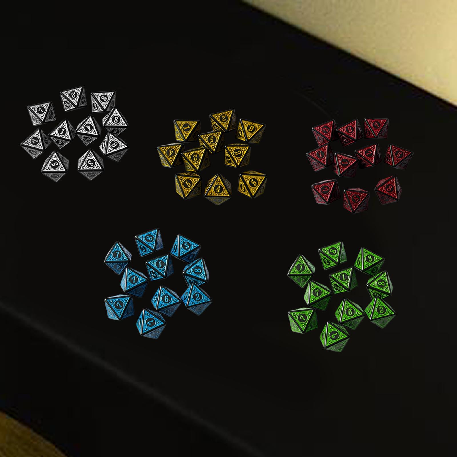 4x10Pcs 15mm Dices Acrylic Party Game Dices 8 Sided Dices Set for Party KTV White