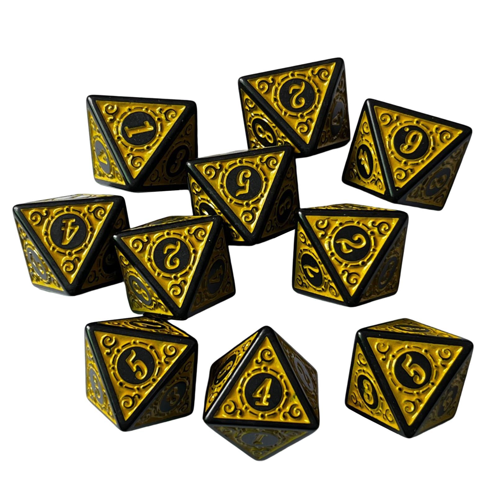 2x10Pcs 15mm Dices Acrylic Party Game Dices 8 Sided Dices Set for Party KTV Yellow