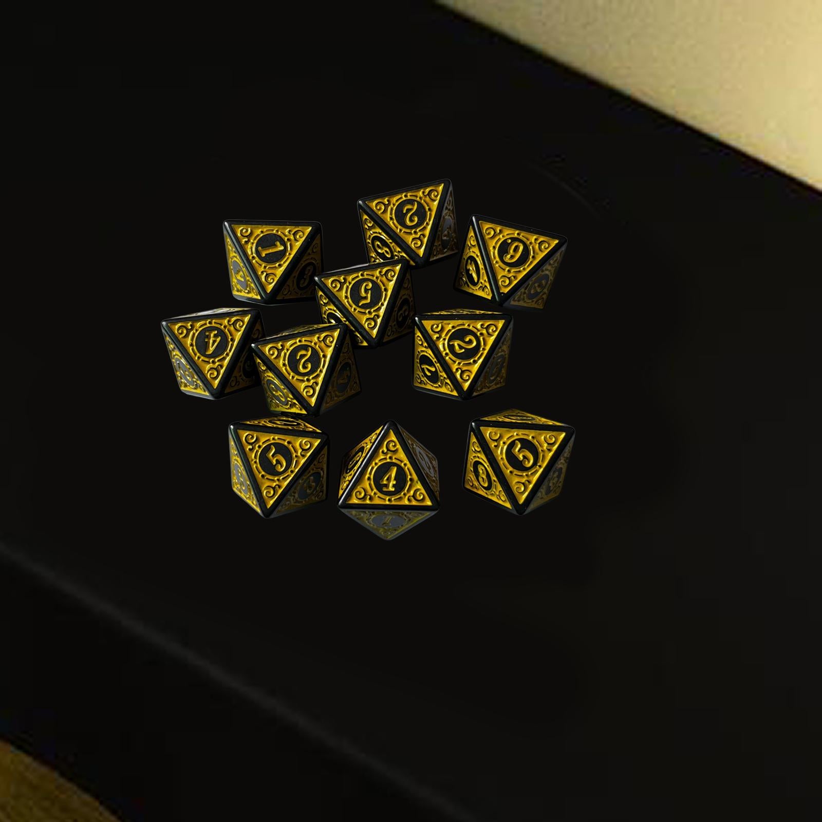 2x10Pcs 15mm Dices Acrylic Party Game Dices 8 Sided Dices Set for Party KTV Yellow