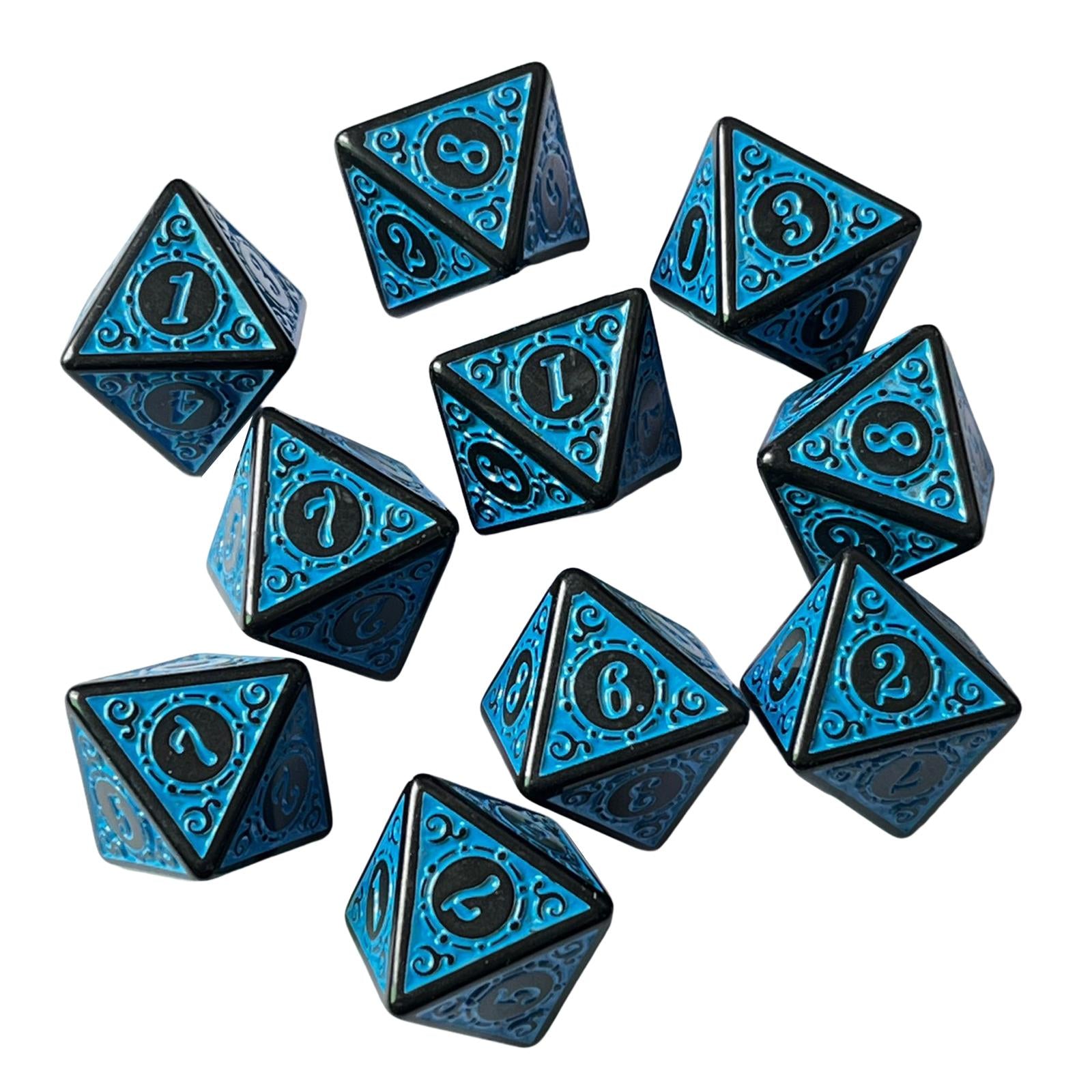 2x10Pcs 15mm Dices Acrylic Party Game Dices 8 Sided Dices Set for Party KTV Blue