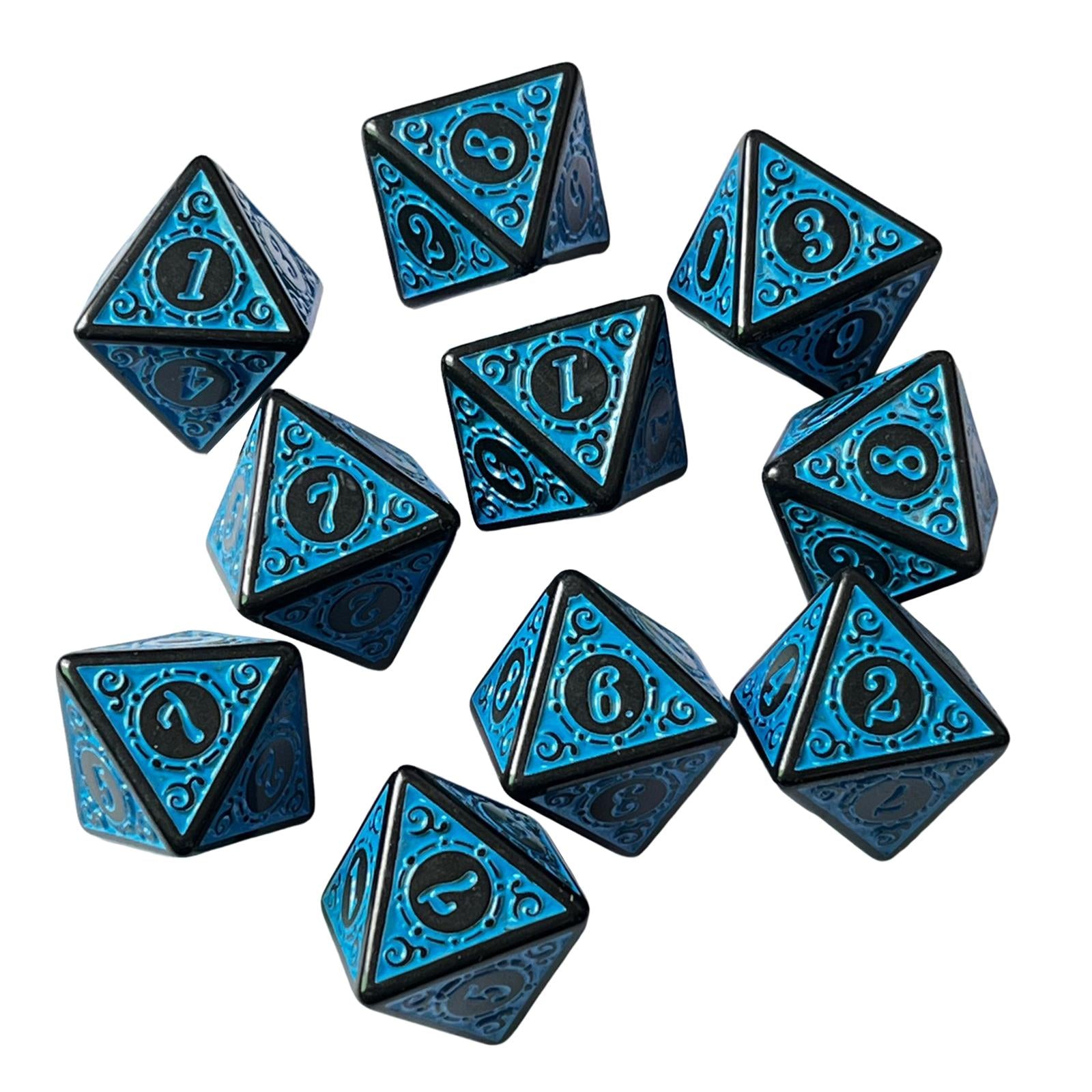 2x10Pcs 15mm Dices Acrylic Party Game Dices 8 Sided Dices Set for Party KTV Blue