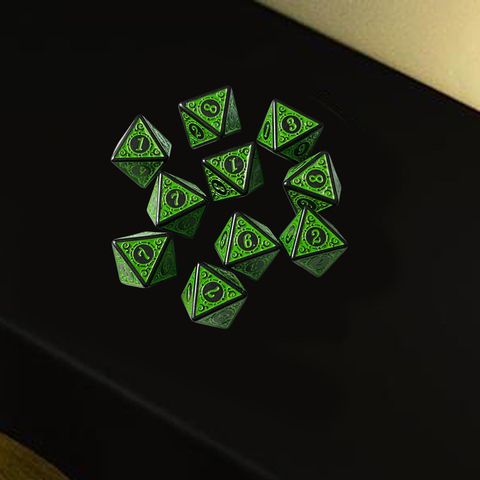 4x10Pcs 15mm Dices Acrylic Party Game Dices 8 Sided Dices Set for Party KTV Green