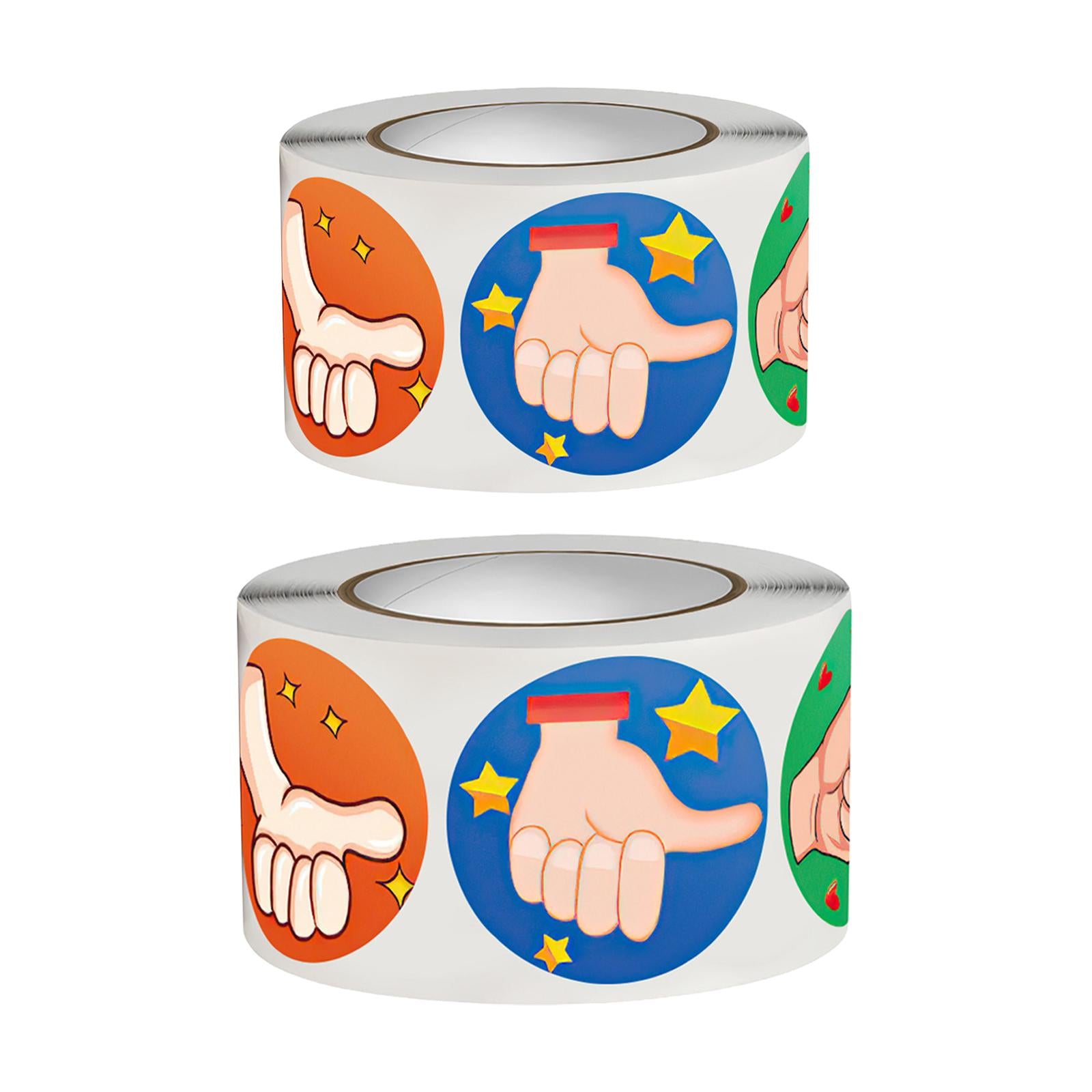 4x500 Pieces Motivational Stickers Thumbs up Sticker for Party Present Package Dia 1inch
