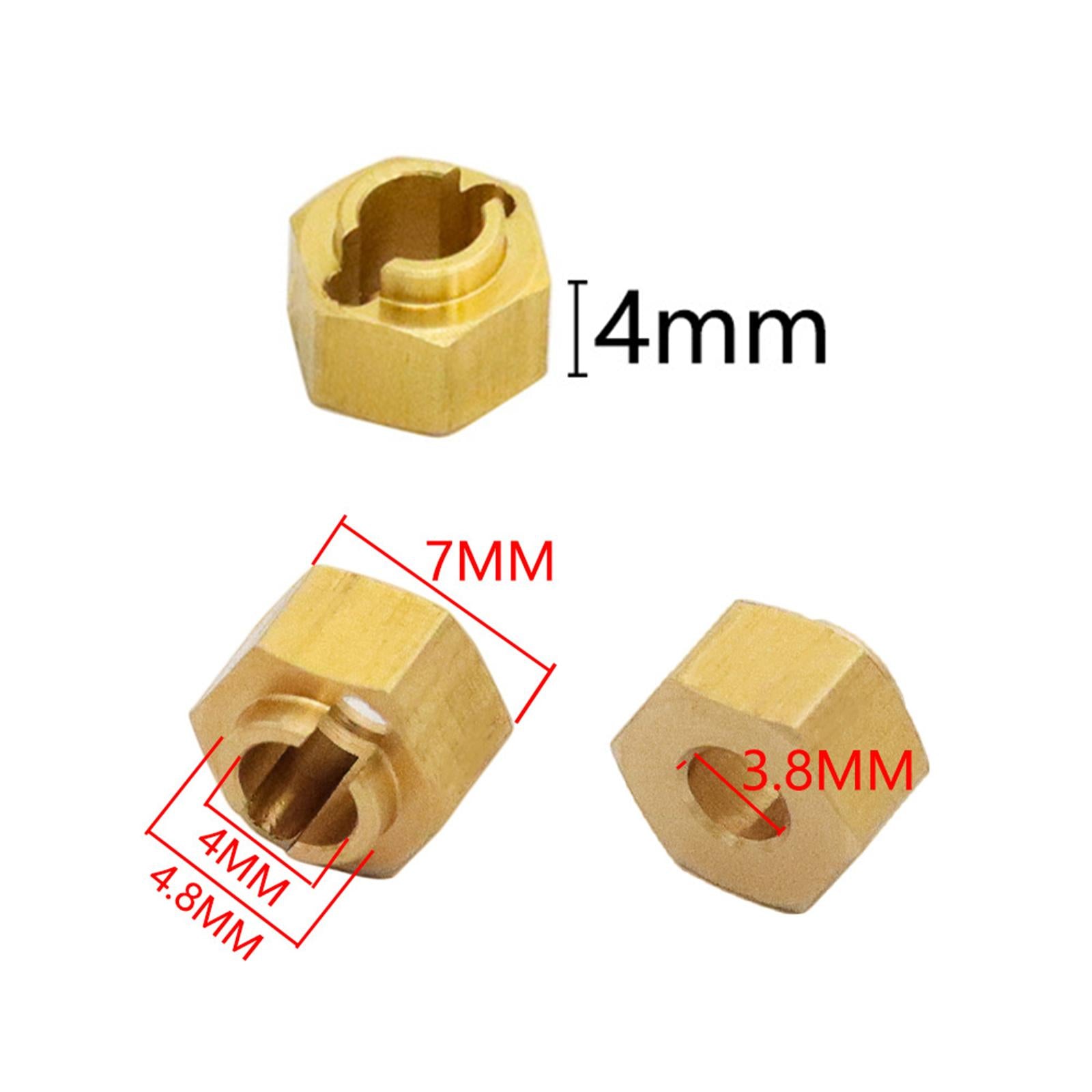 2x4Pcs RC Hex Wheel Hubs Universal hex Adapter for 1/18 Scale RC Crawler 4mm